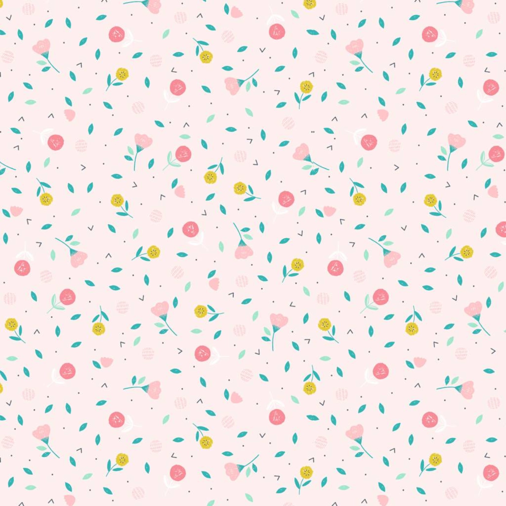 Katia Fabrics Savanna Pink Flowers - per 25 cm