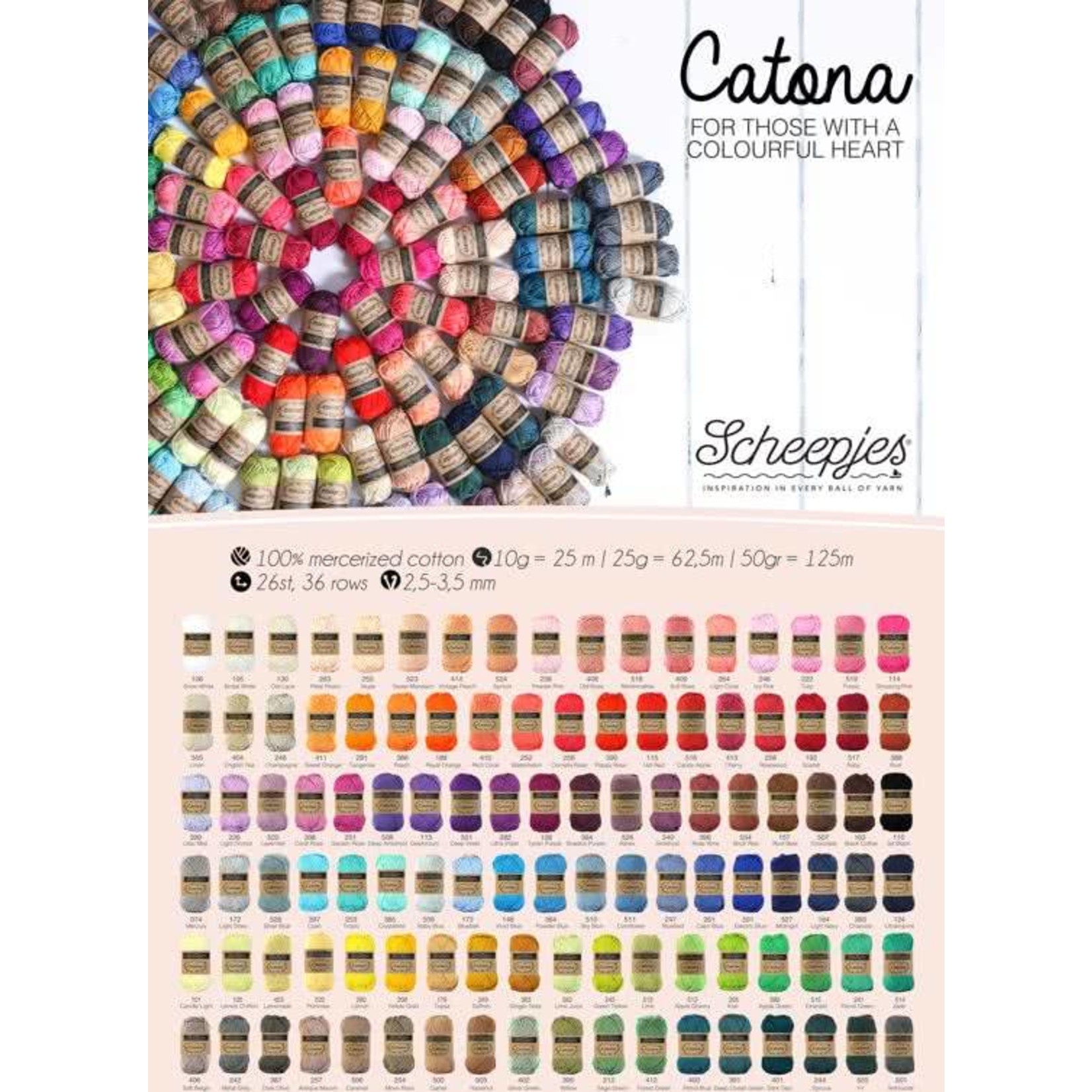 Scheepjes Catona Colour Pack  - 109 kleuren x 1 bolletje van 10 gram