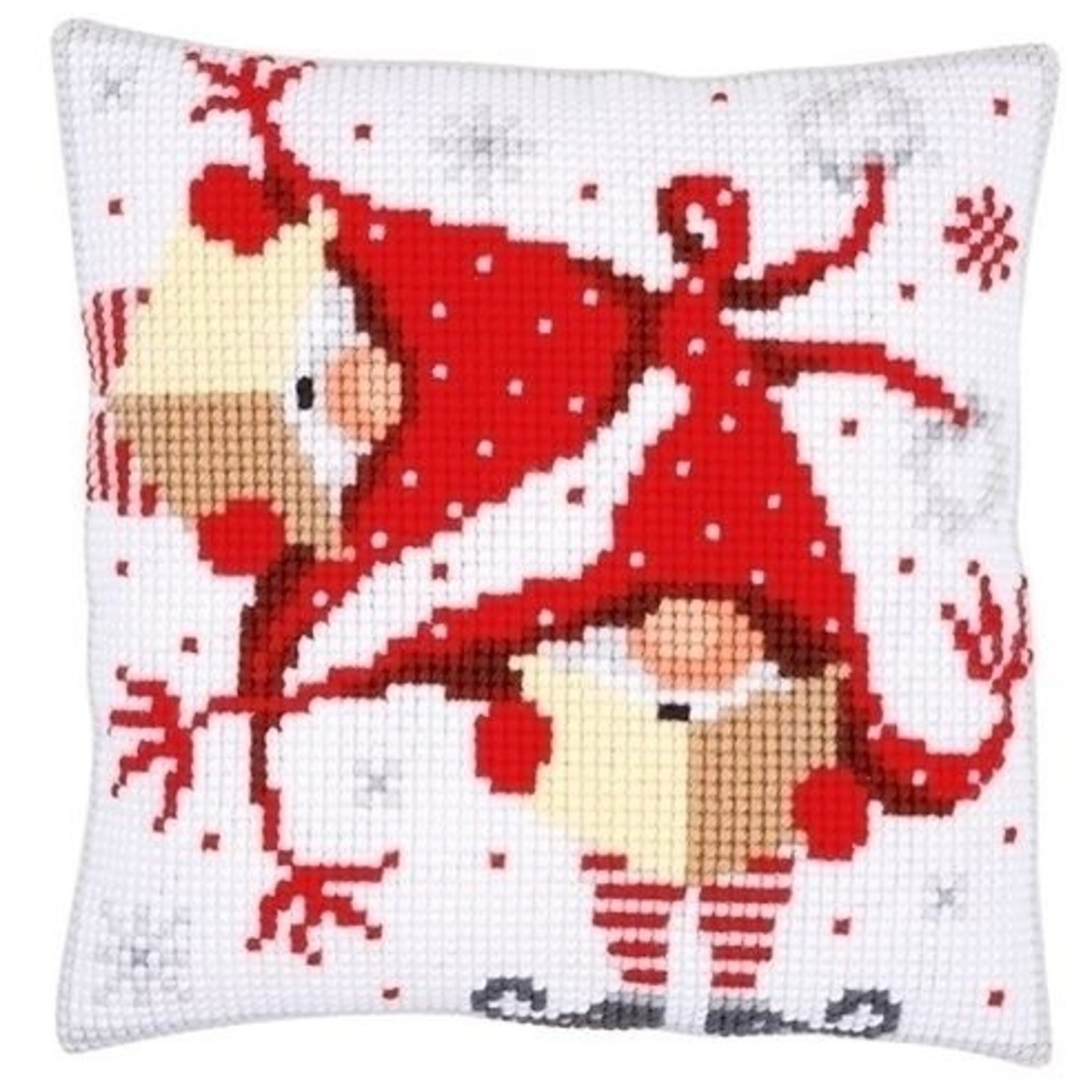 Vervaco Kruissteekkussen Zingende Kerstkabouters