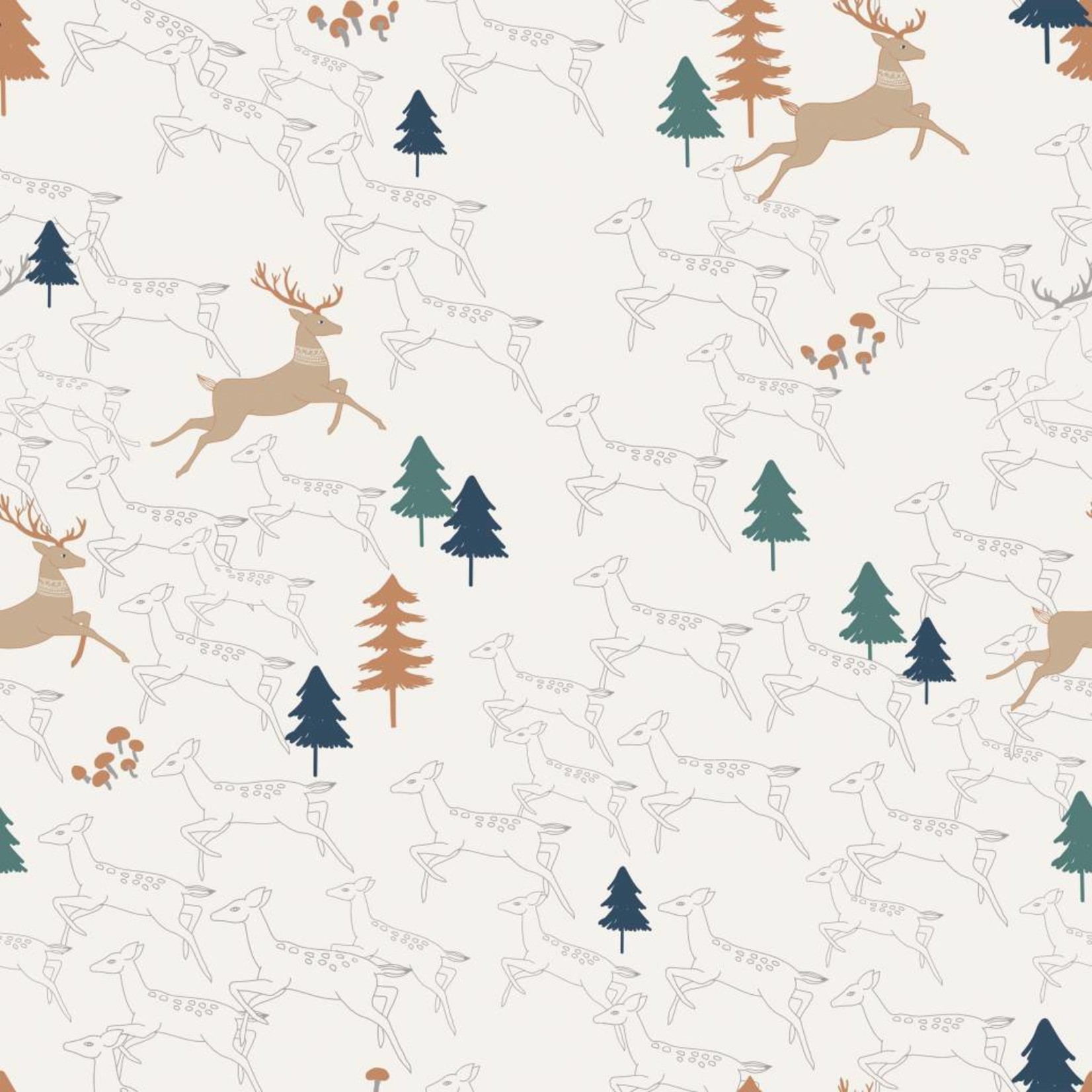 Katia Fabrics Jersey Forest Deers - per 25 cm