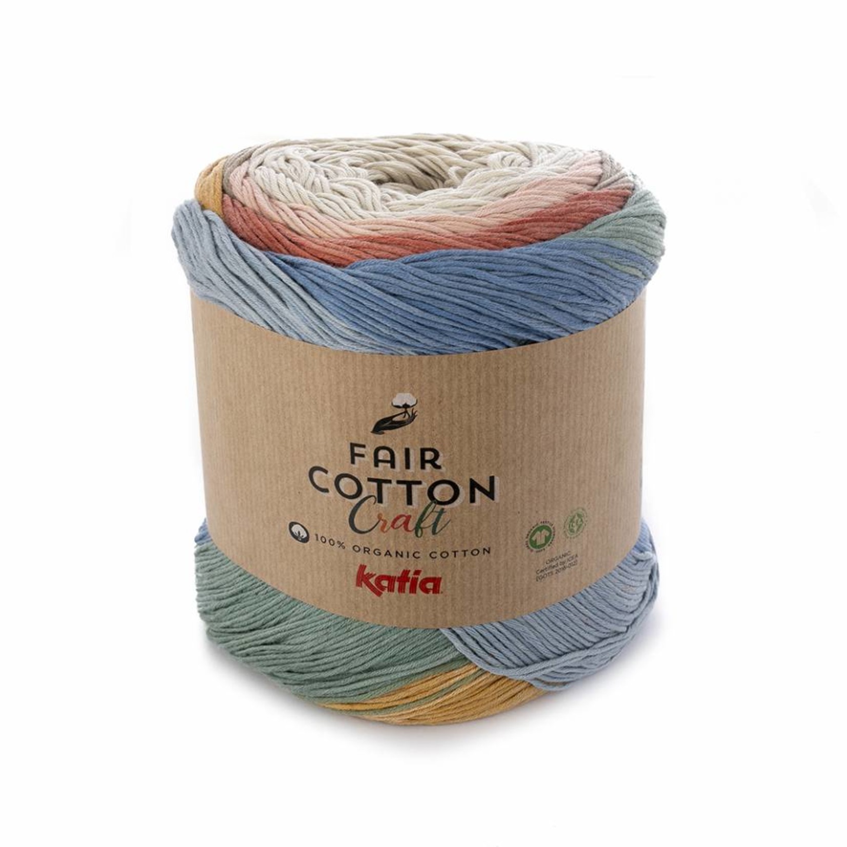 Katia Fair Cotton Craft 500 Beige-Roest-Geel-Grijs