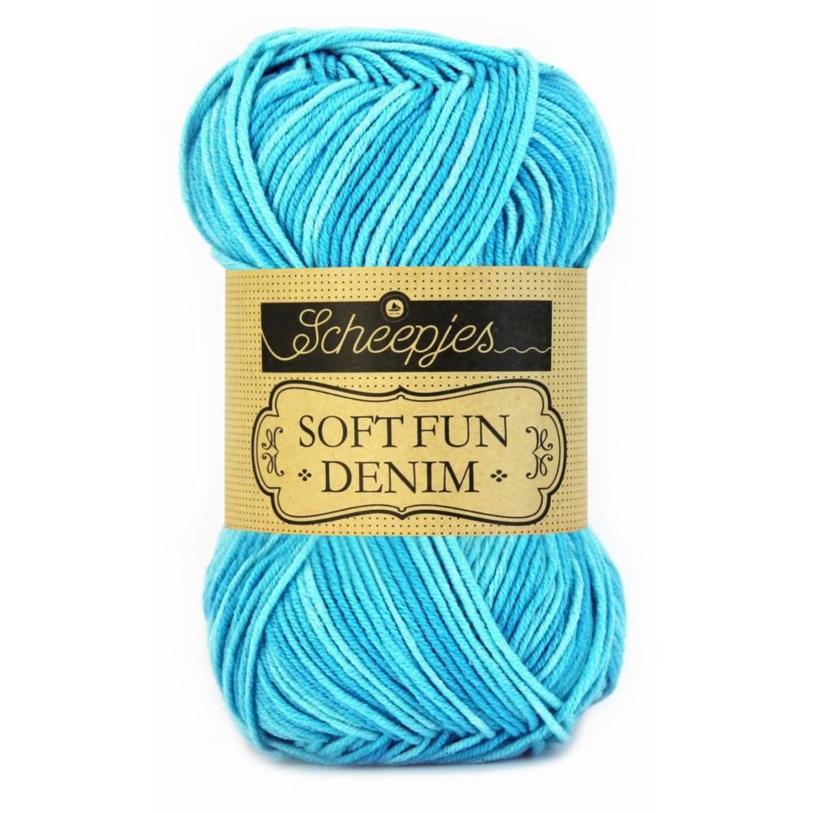 Scheepjes Softfun Denim 500 Turquoise - gewassen jeans effect