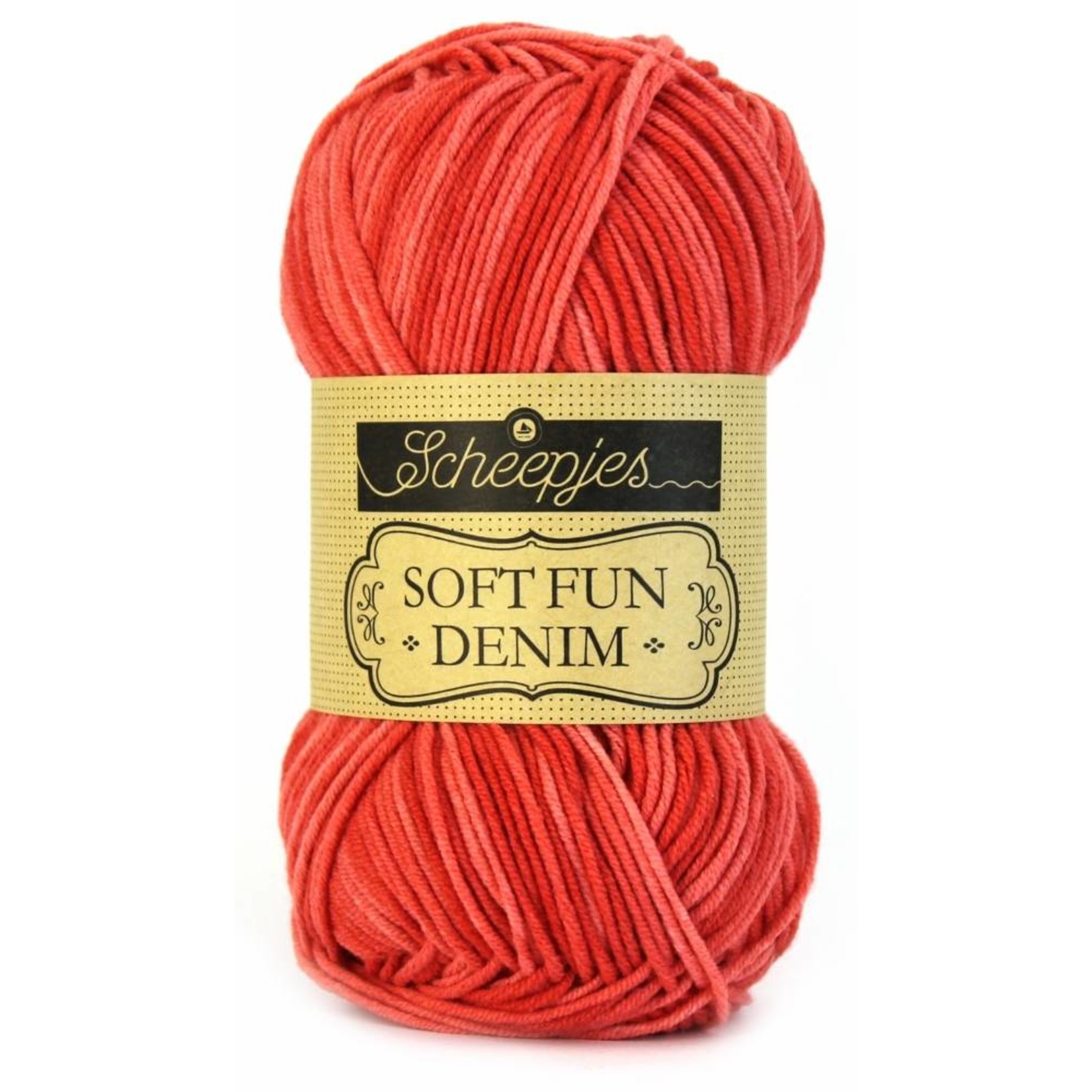 Scheepjes Softfun Denim 505 Rood - gewassen jeans effect