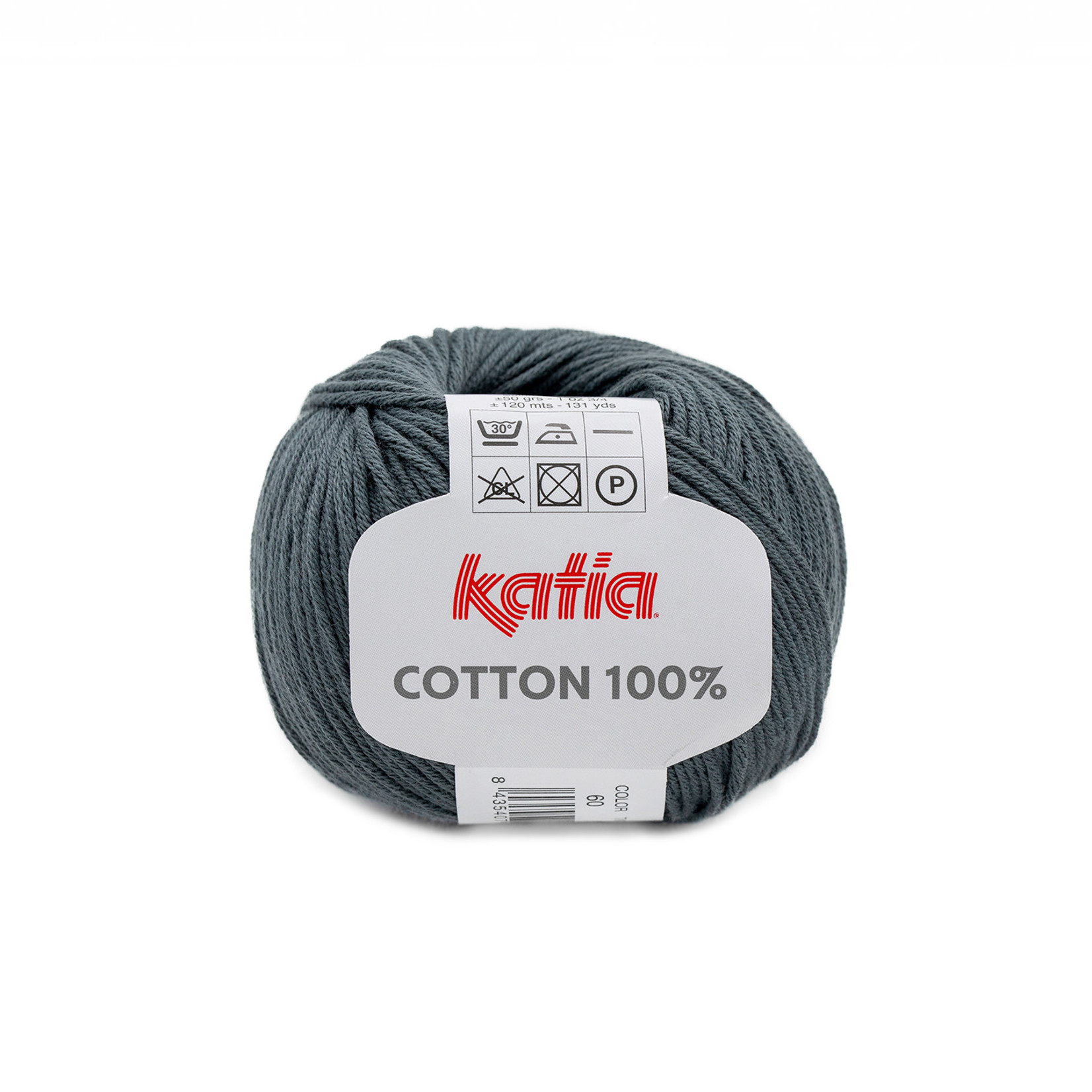 Katia Cotton 100% 60 Donkergrijs