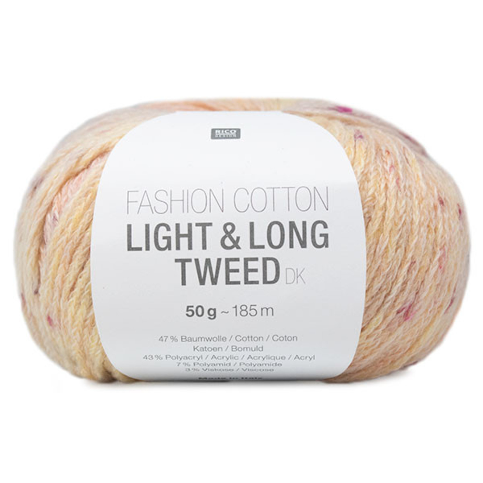 Rico Cotton Light & Long Tweed 4 Vanille-Rosa