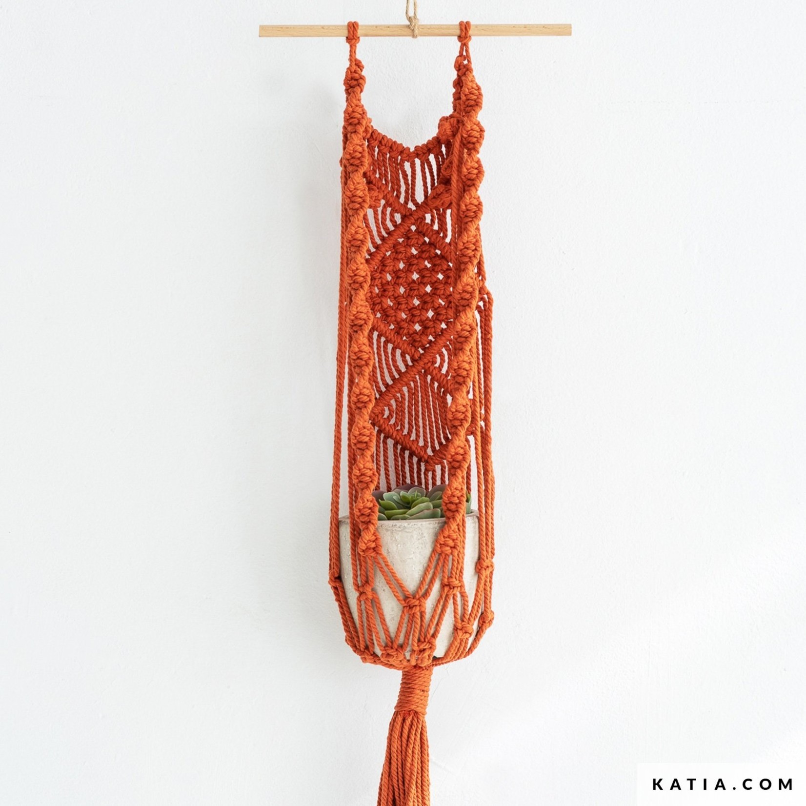 Katia Gratis Macramé patroon Plantenhanger  Macramé Cord