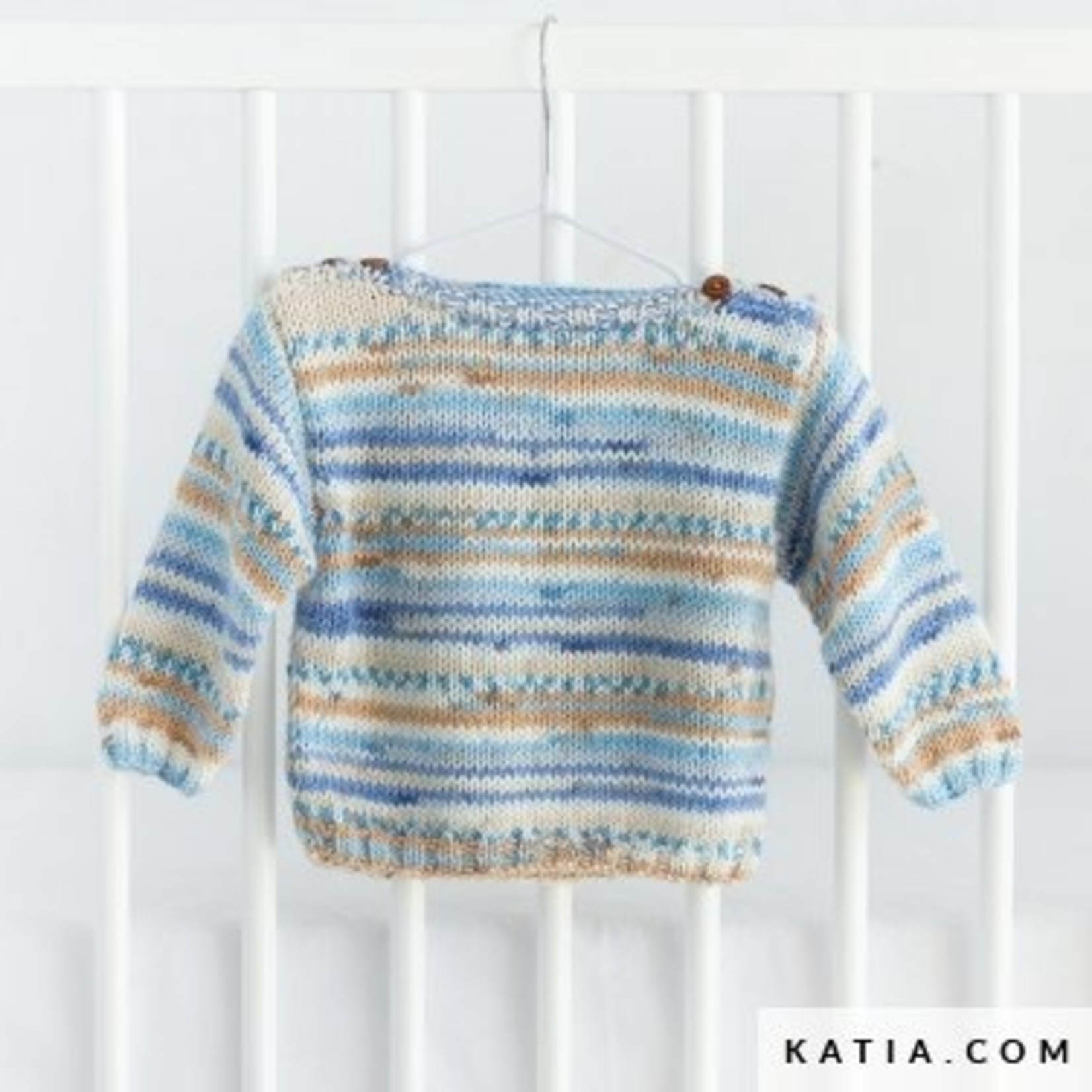 Katia Baby Jacquard 83 Blauw-Beige