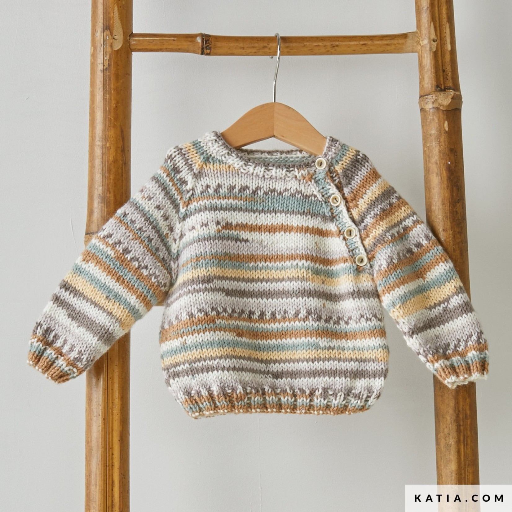 Katia Baby Jacquard 91 Zandgeel-Grijs-Groen