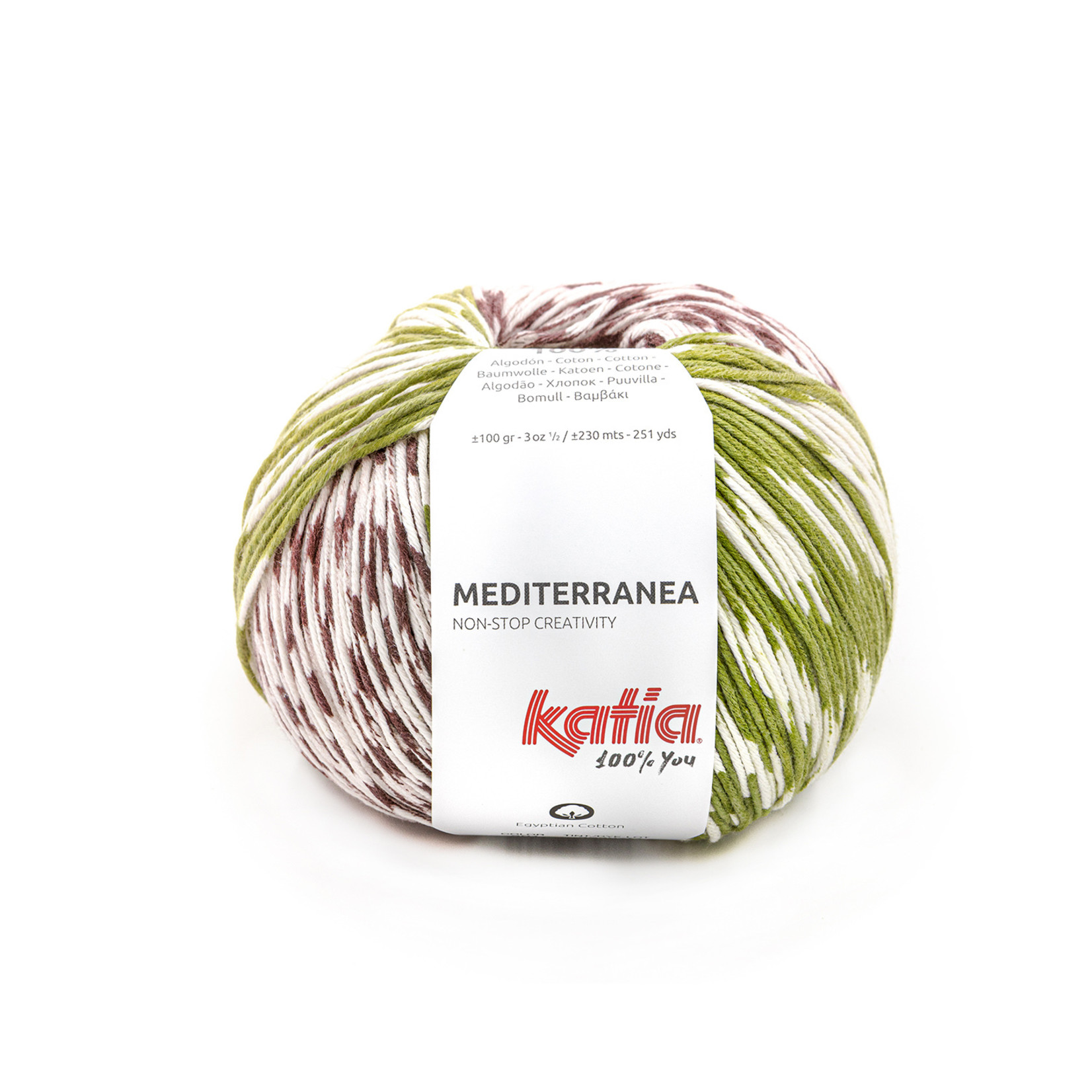 Katia Mediterranea 301 Pistache-Aubergine-Oranje