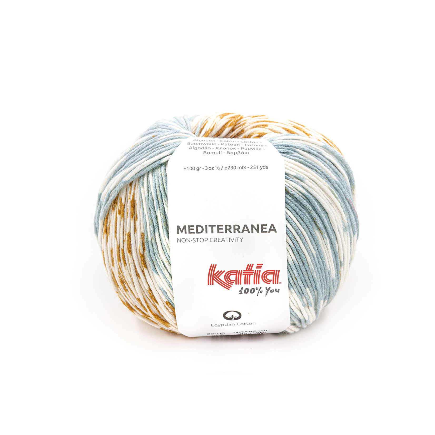 Katia Mediterranea 306 Lichtblauw-Koper-Koraal