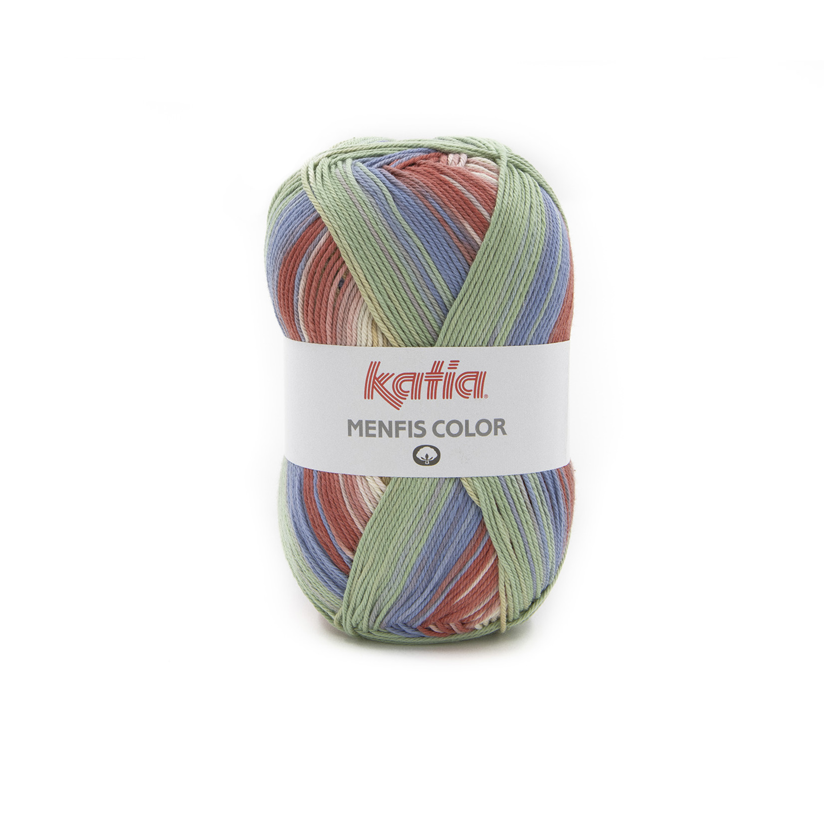 Katia Menfis Color 114 Beige-Groenblauw-Rood