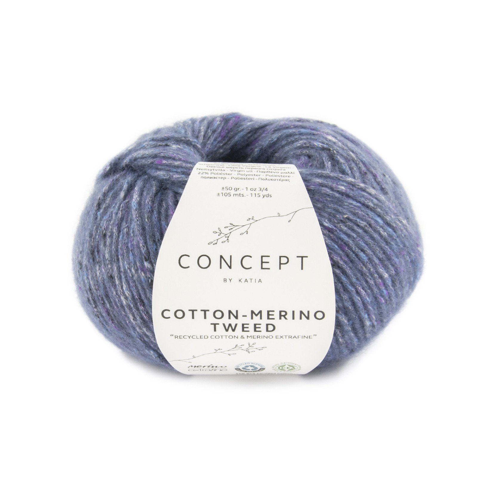 Katia Cotton Merino Tweed 508 Blauw