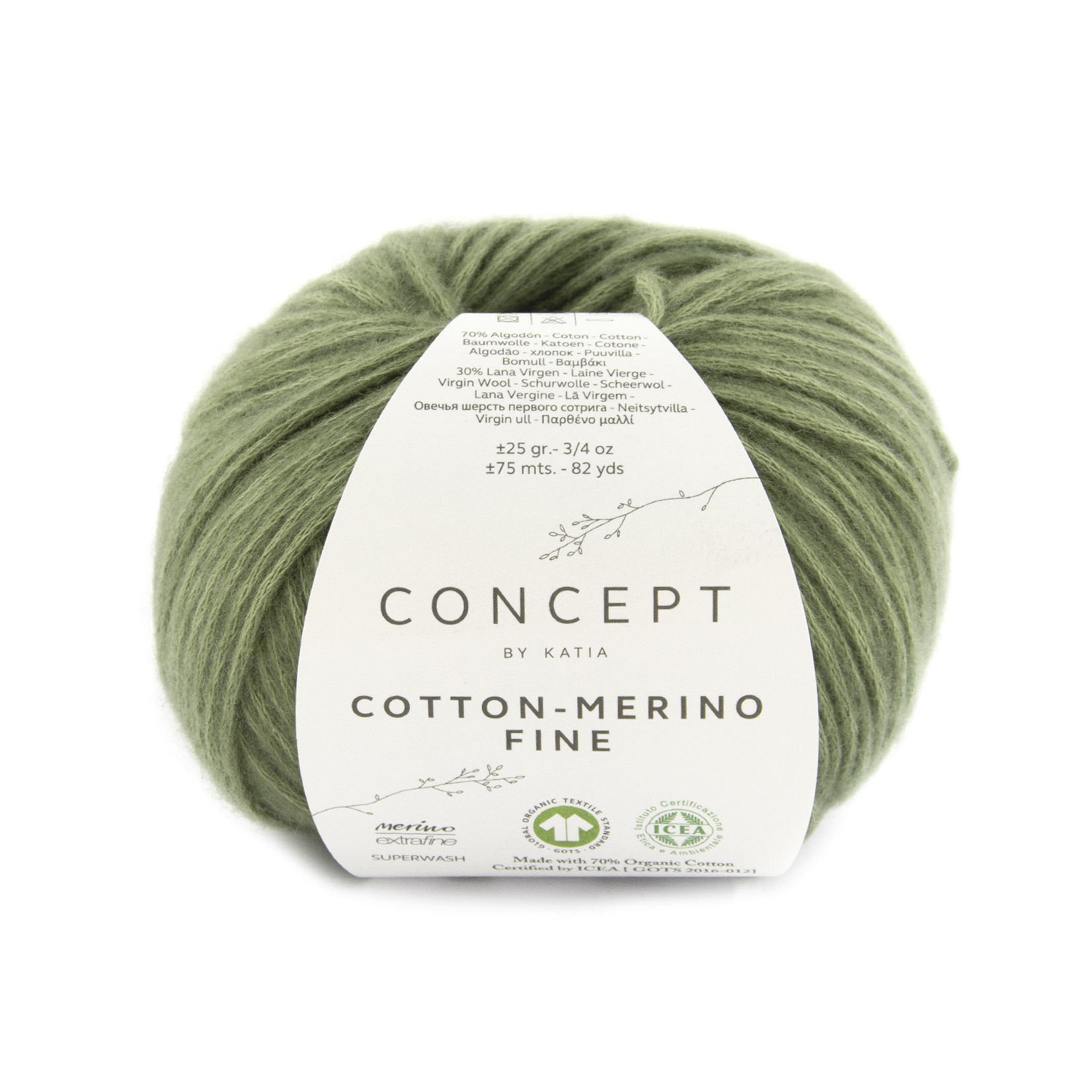 Katia  Cotton Merino Fine 92 Lichtgroen