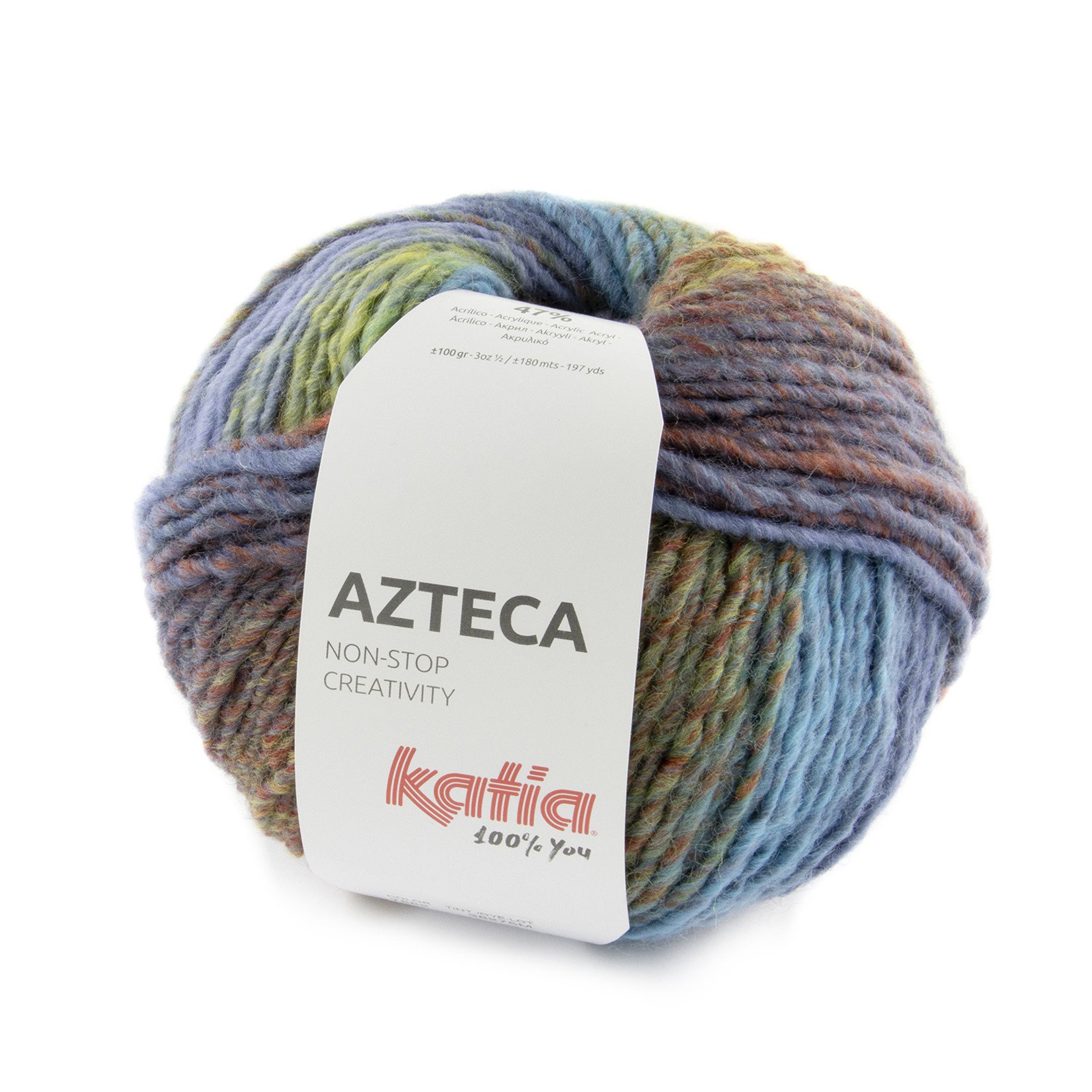 Katia Azteca 7882 Robijnrood-Loofgroen-Blauwlila