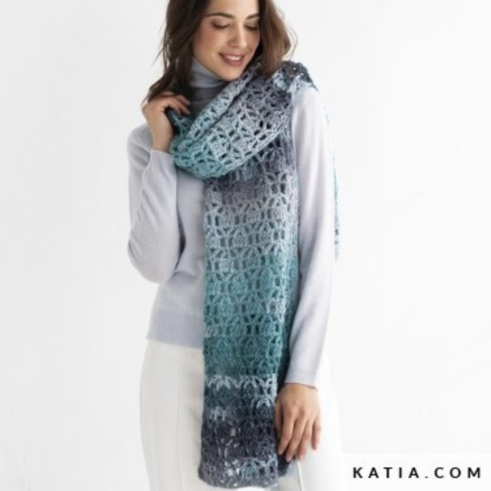 Katia Azteca Fine Lux 413 Bruin-Oceaanblauw