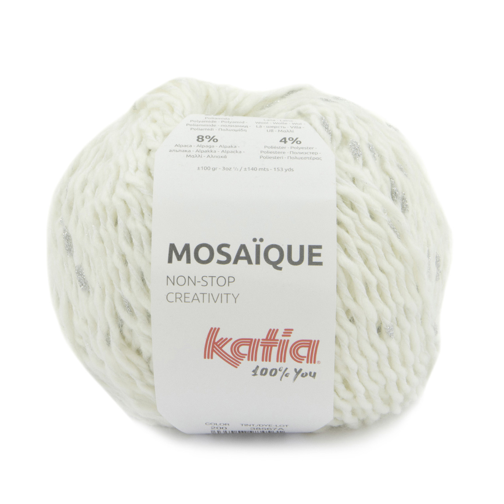 Katia Mosaïque 200  Ecru-Zilver