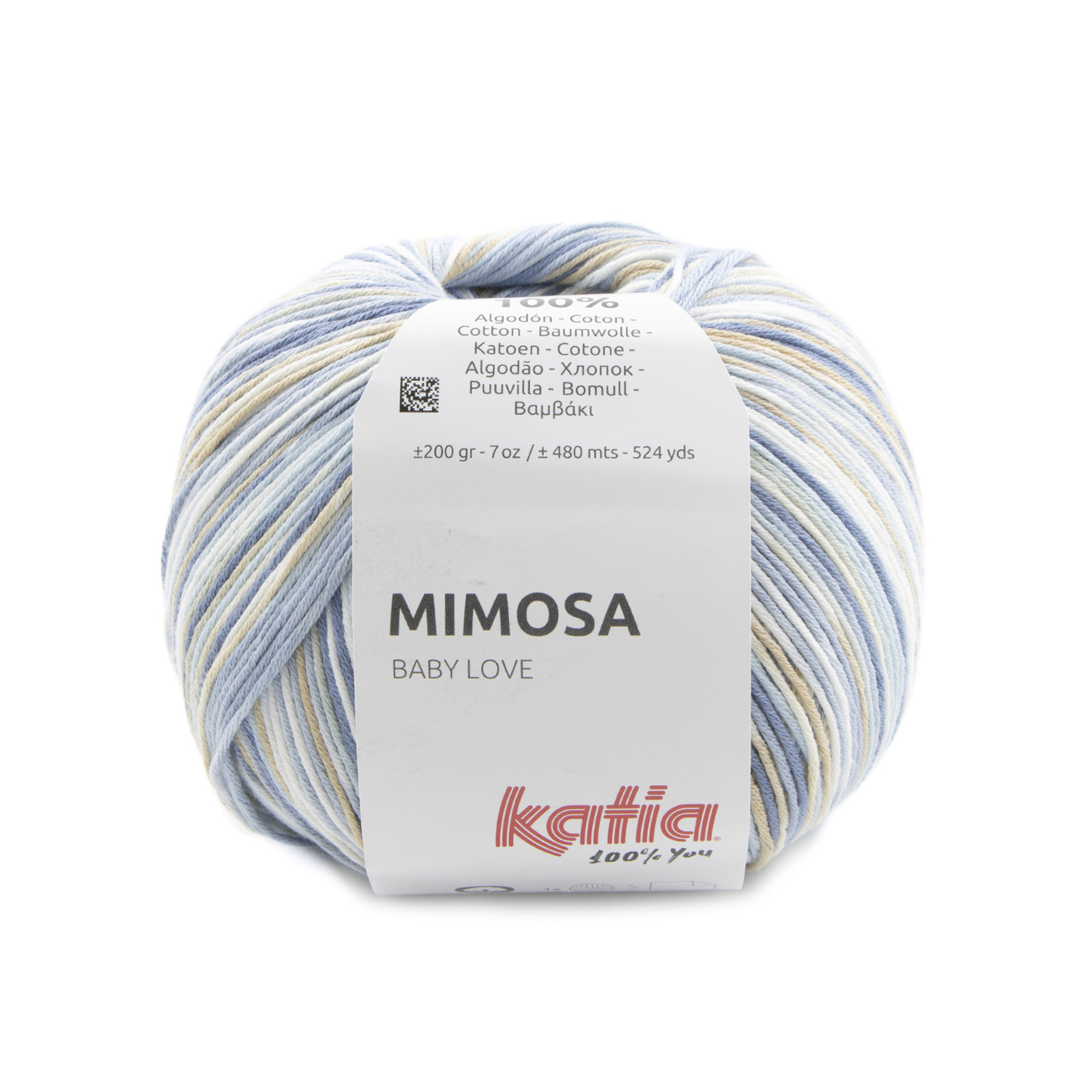 Katia Mimosa 307 Blauw-Beige-Wit
