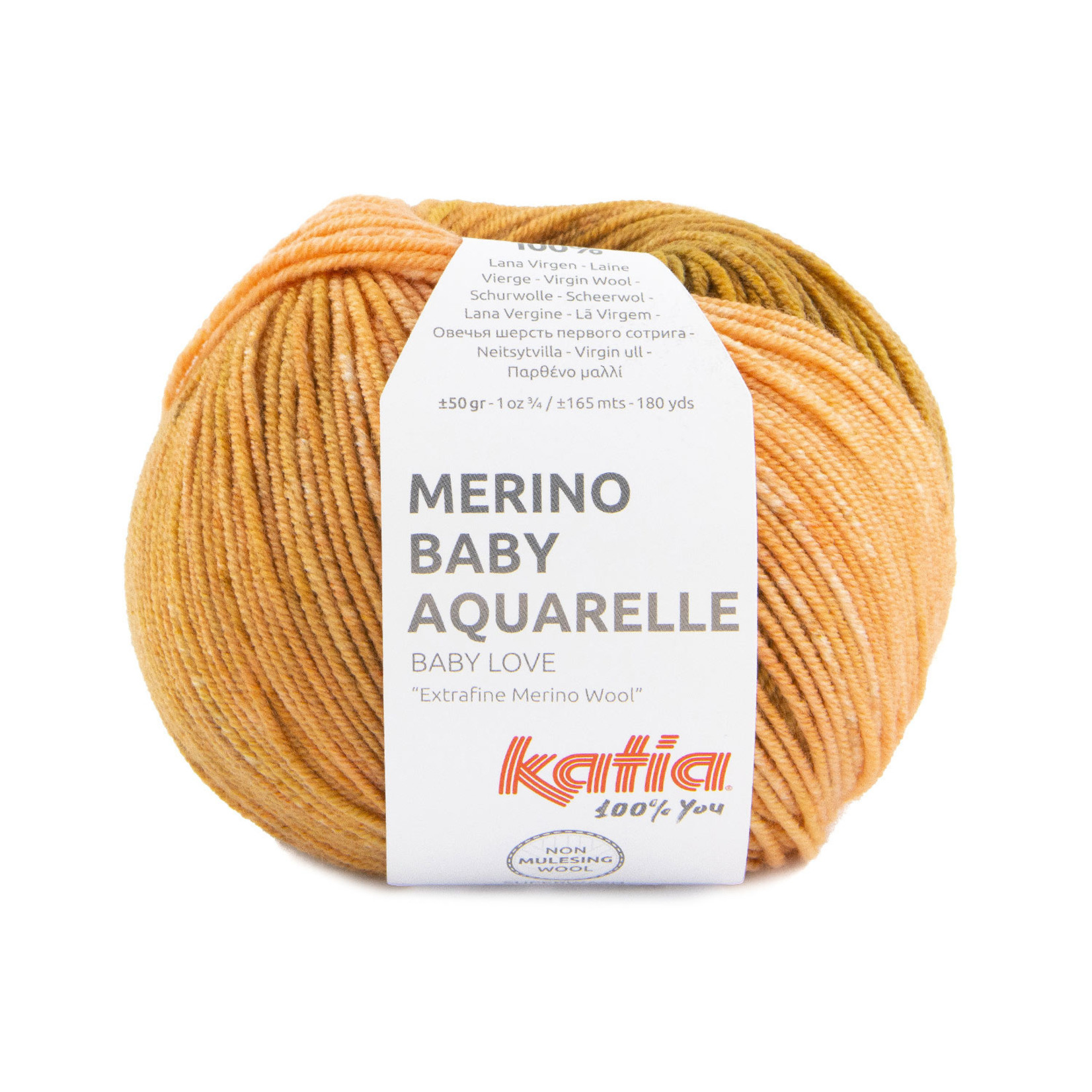 Katia Merino Baby Aquarel 351 Crème-Lichtbruin-Zalm