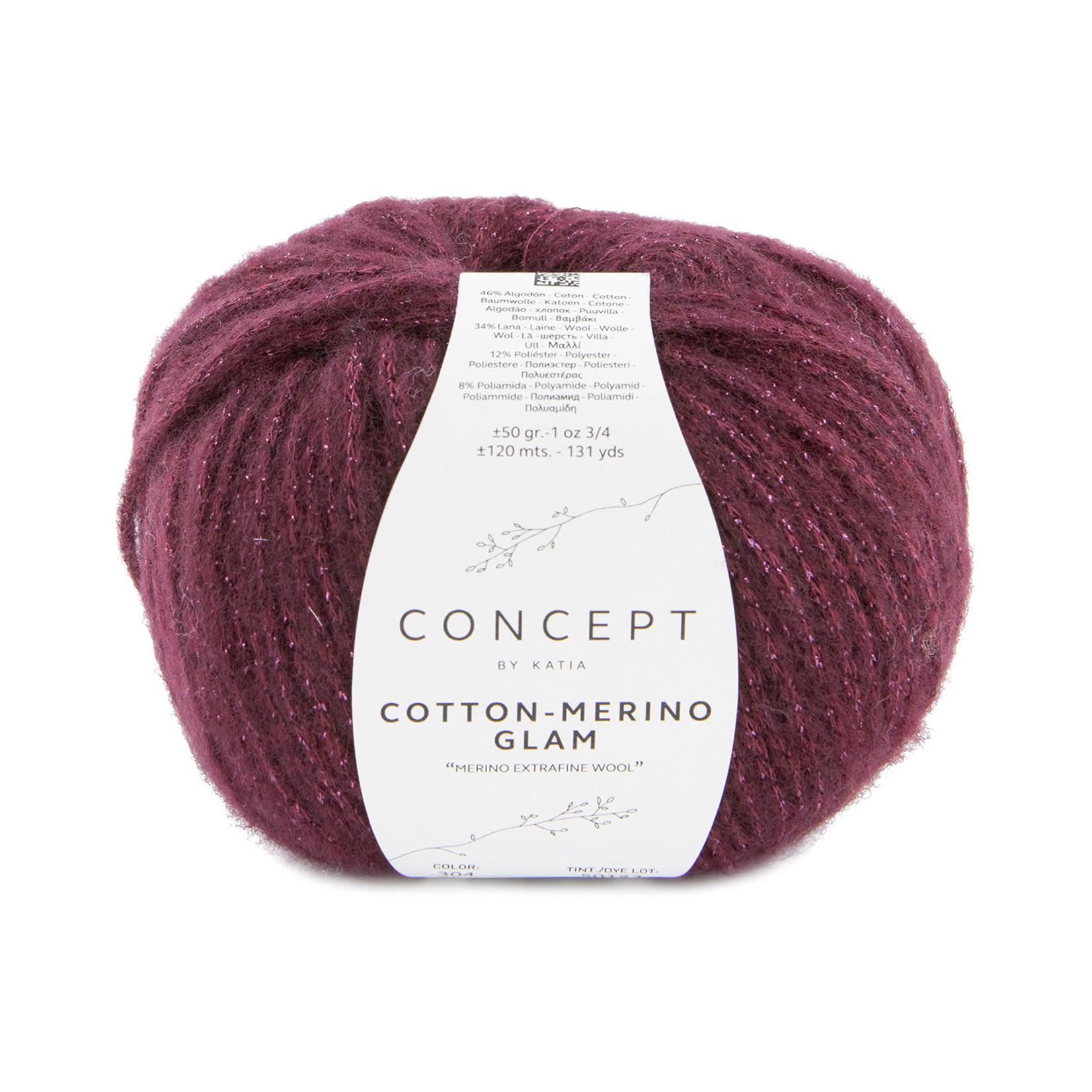 Katia Cotton Merino Glam 304 Aubergine