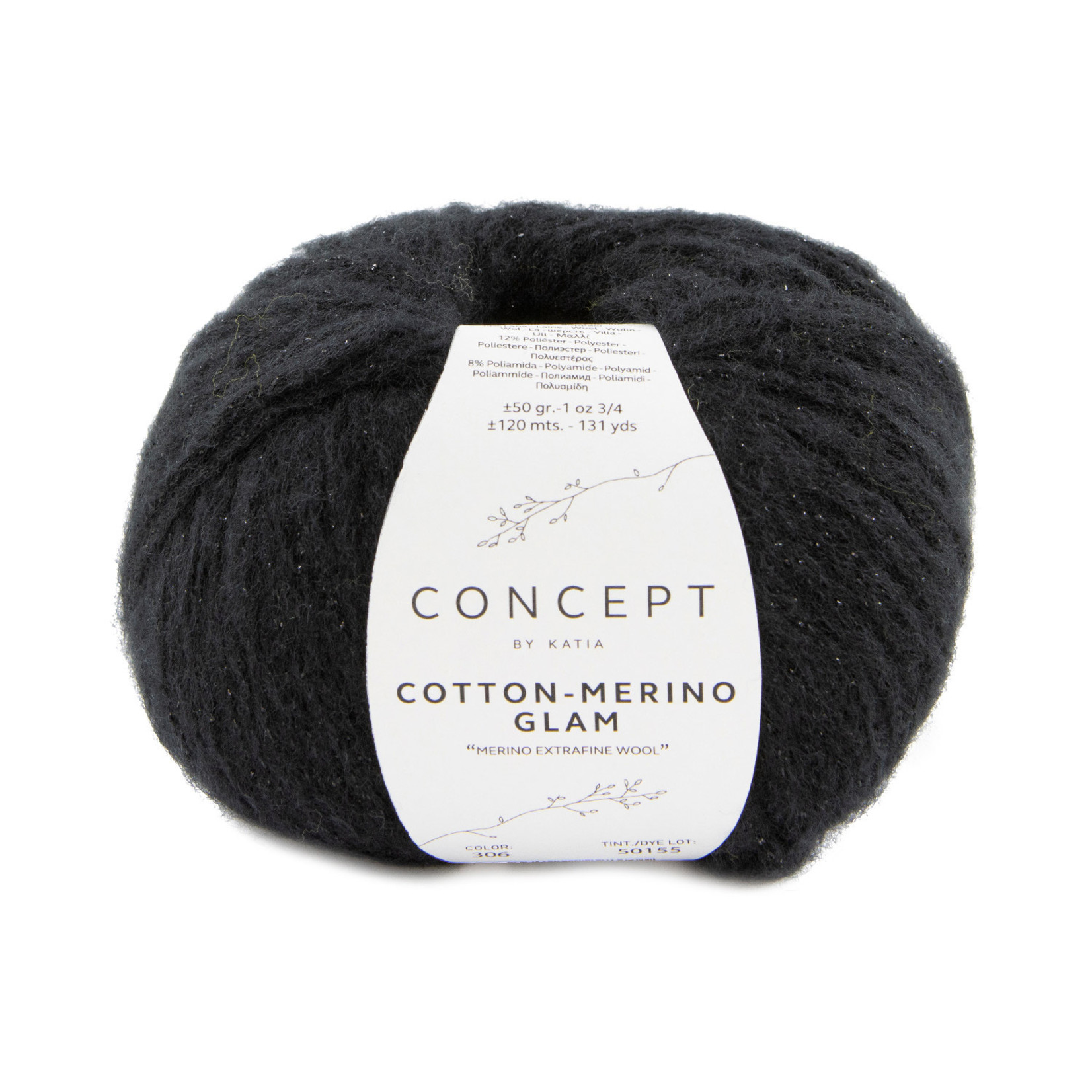 Katia Cotton Merino Glam 306 Zwart