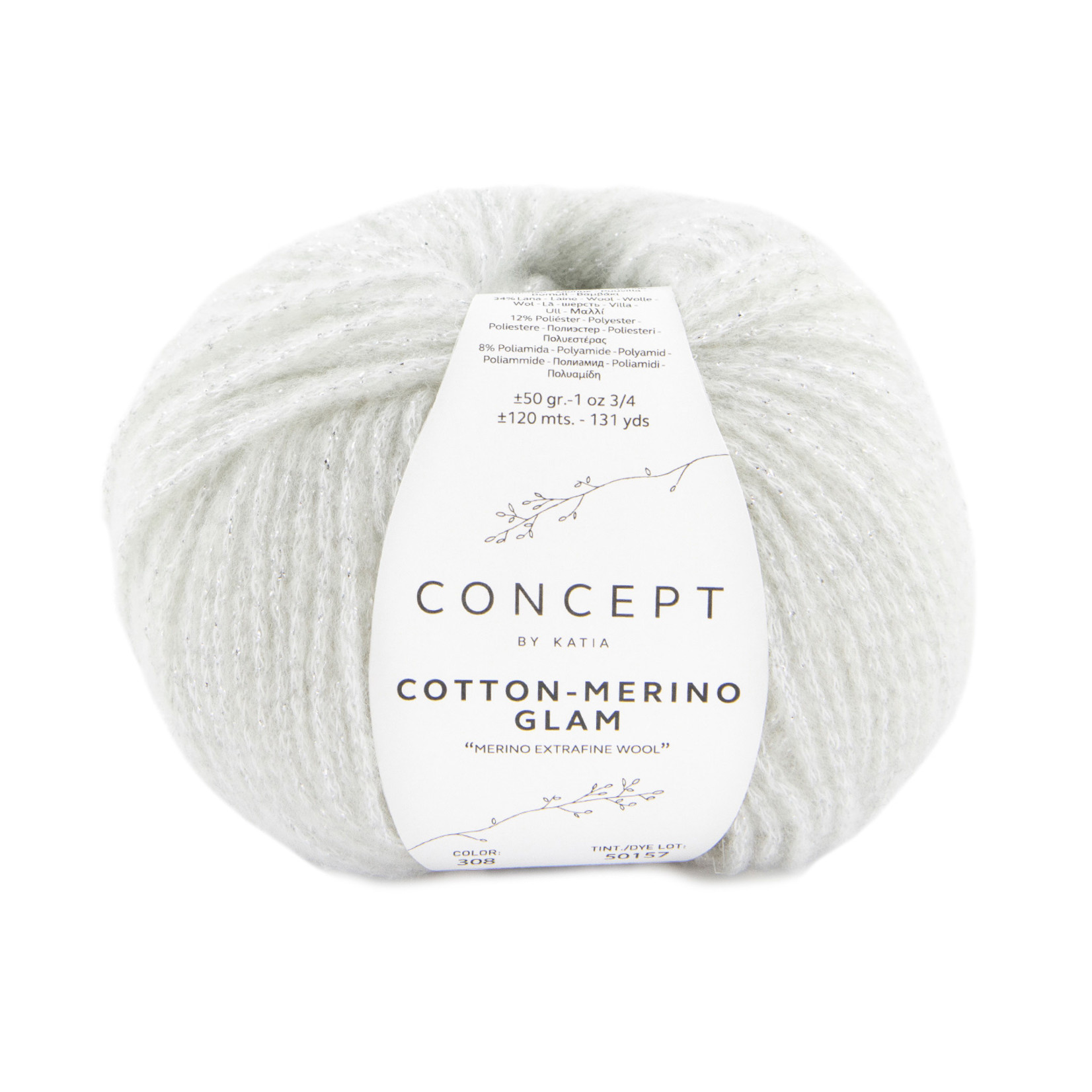 Katia Cotton Merino Glam 308 Ecru