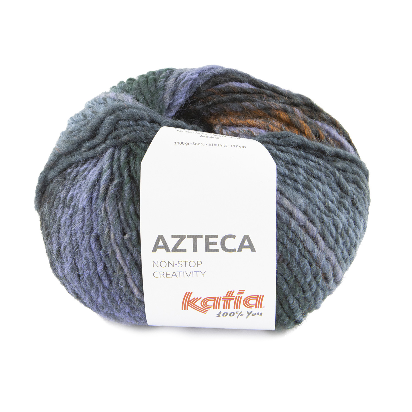 Katia Azteca 7885 Groenblauw-Kaki-Oranje