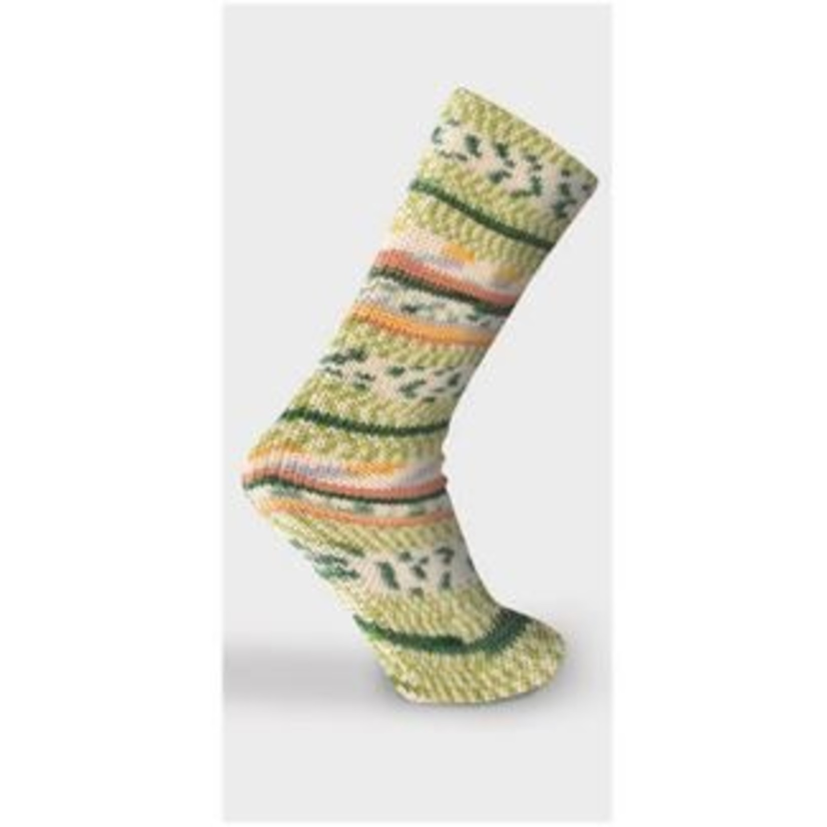 Katia Taika Socks 100 Groen-Oker-Hemelsblauw