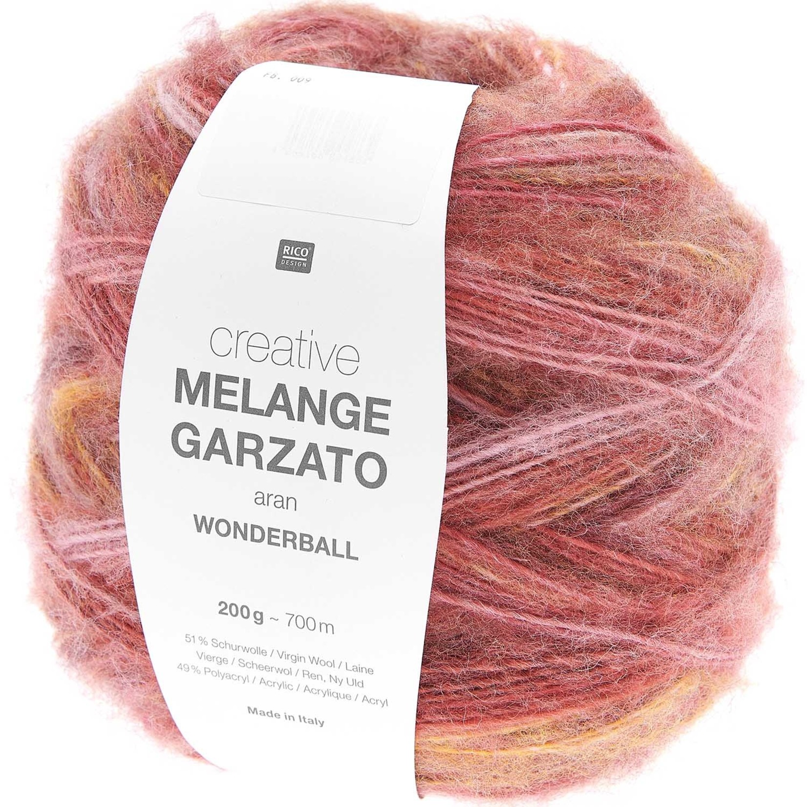 Rico Wonderball Melange Garzato Aran 9 Yellow-Mauve