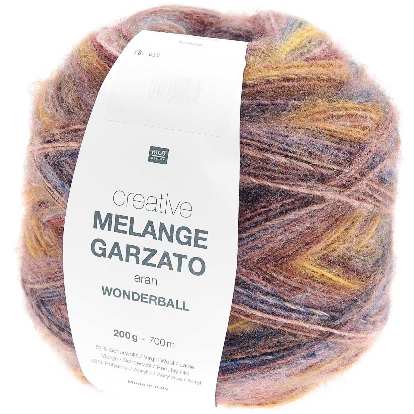 Rico Wonderball Melange Garzato Aran 10 Salmon-Yellow