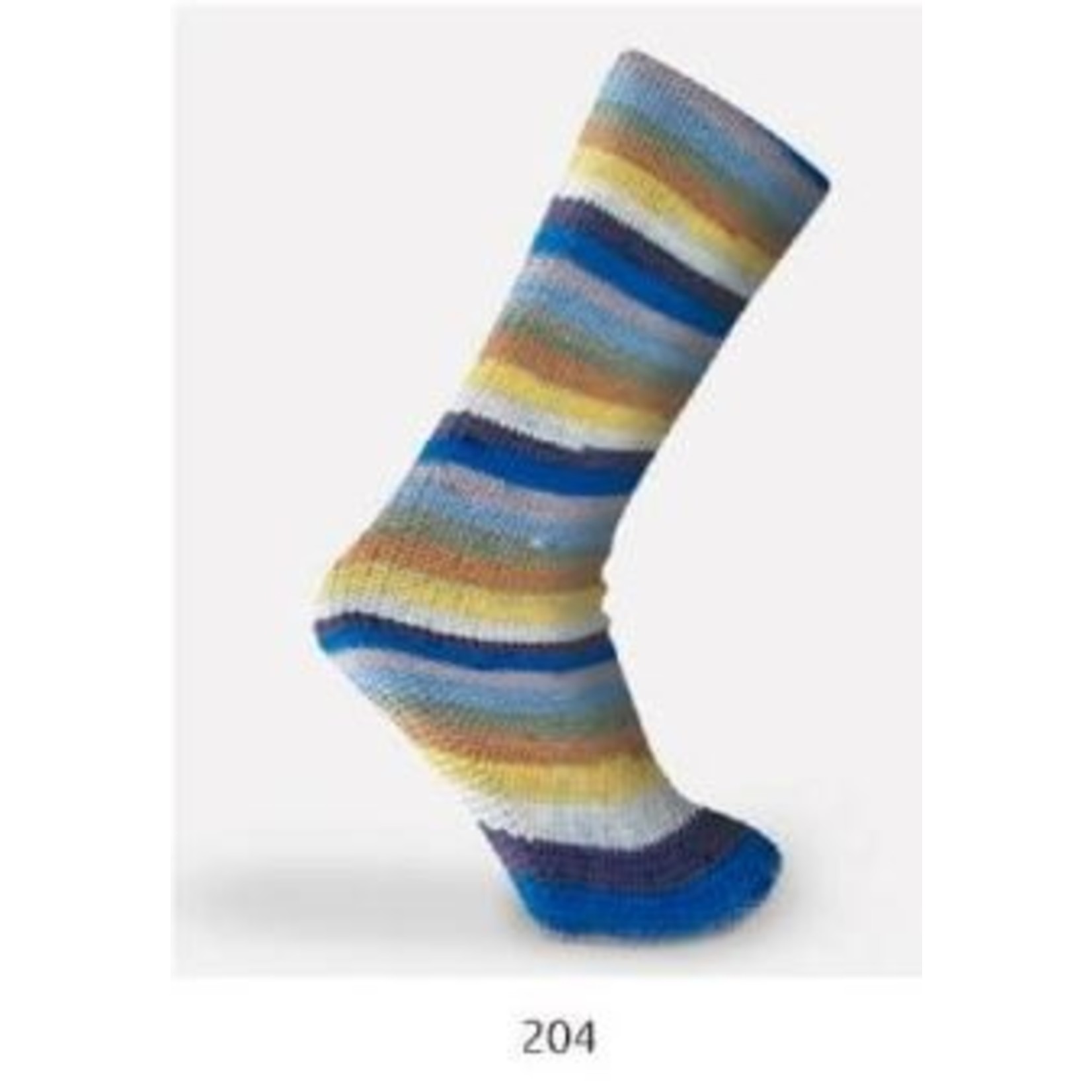 Katia Aava Socks 204 Blauw-Bruin-Geel-Grijs