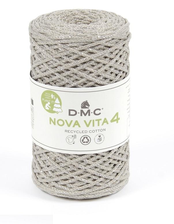 DMC Nova Vita Corda Macramè In Cotone Riciclato 4mm Effetti Metallici - 250gr - Rosso 115
