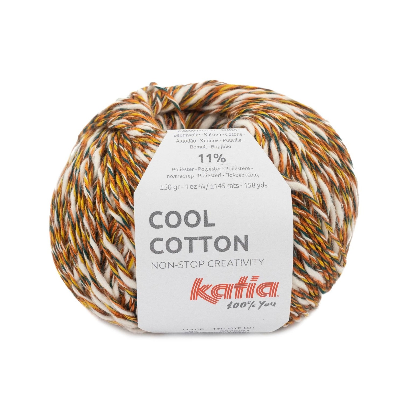 Katia Cool Cotton 83 Roest-Groenblauw-Oranje