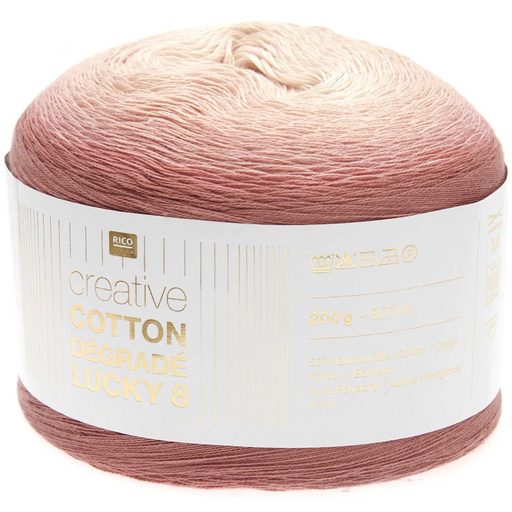 Rico Cotton Dégradé Lucky 8 Apricot (015)