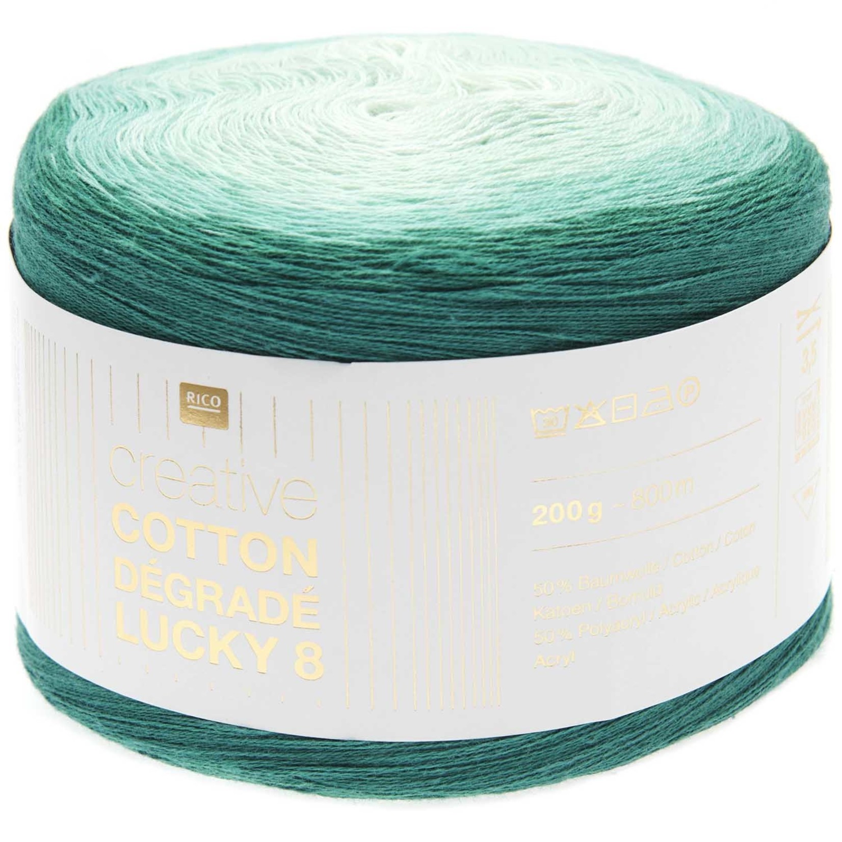 Rico Cotton Dégradé Lucky 8 Turquoise (017)