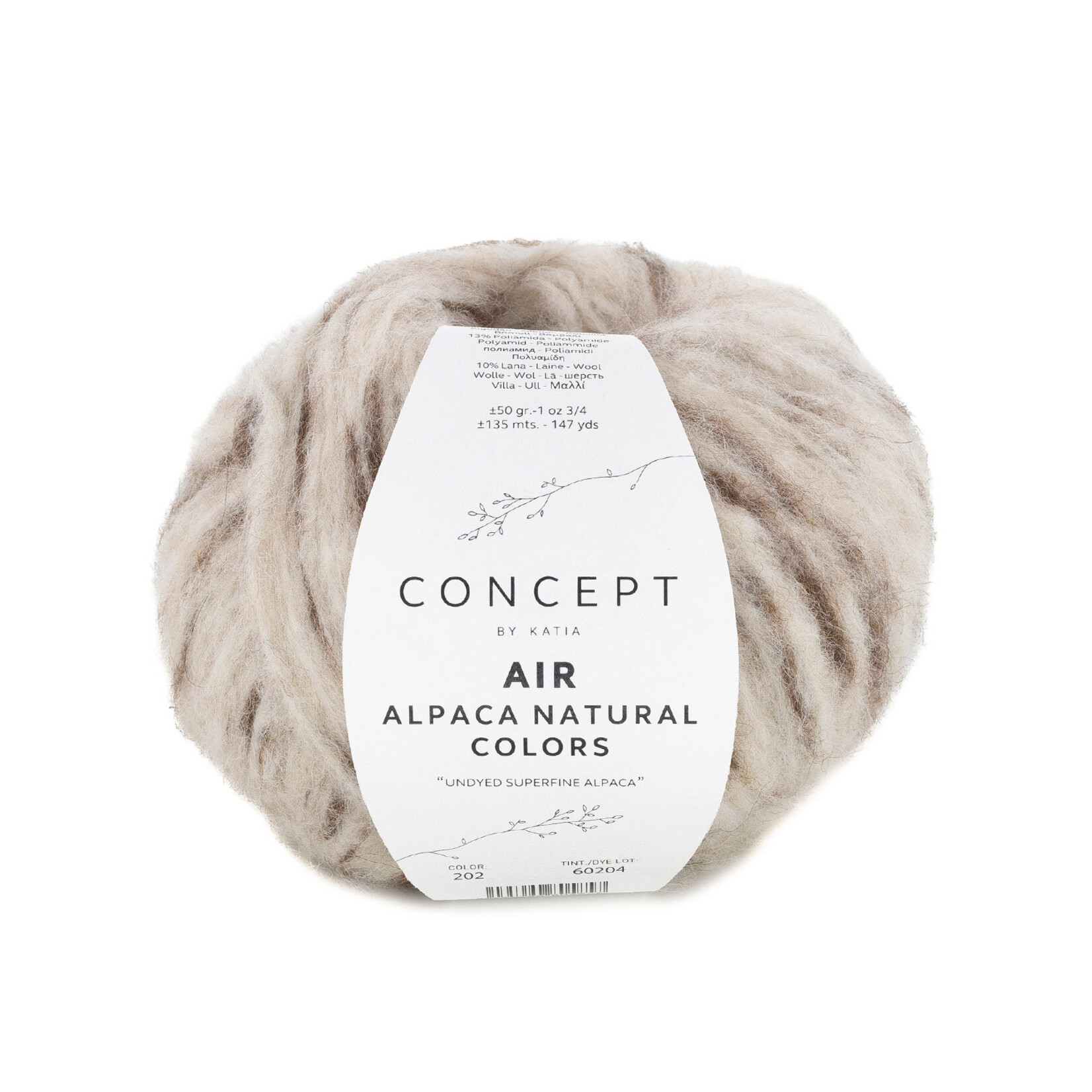 Katia Air Alpaca Naturel Colors 202 Beige-Bruin