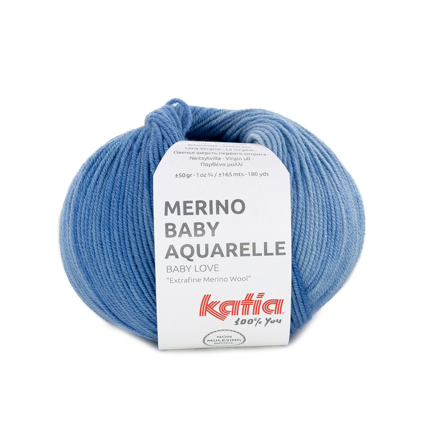 Katia Merino Baby Aquarelle 360 Blauw-Lichtbruin