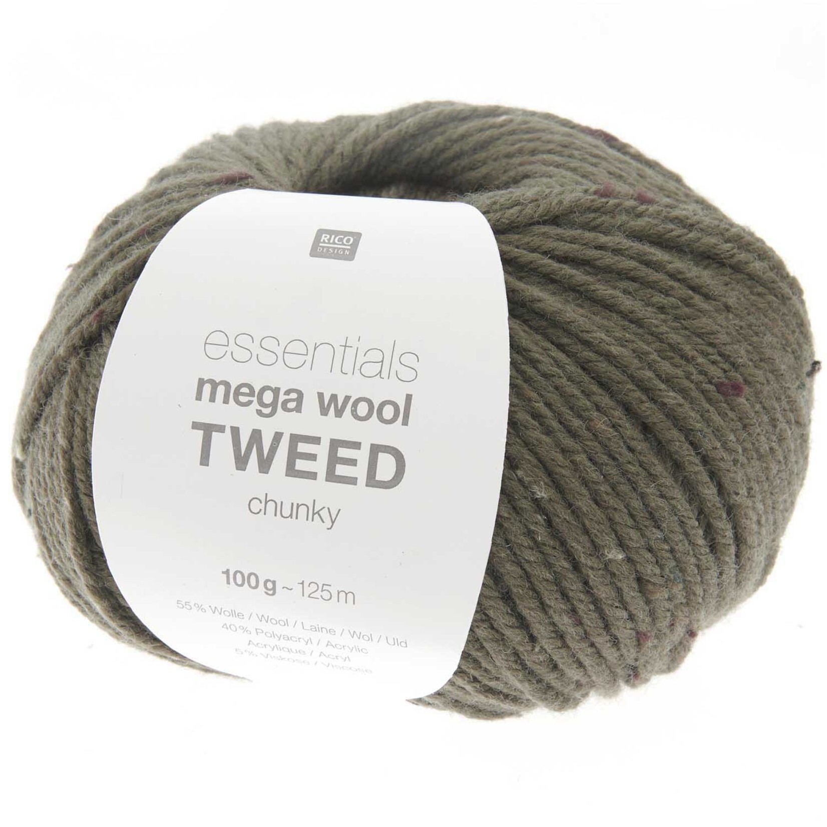Rico Mega Wool Tweed Chunky 8 Kaki