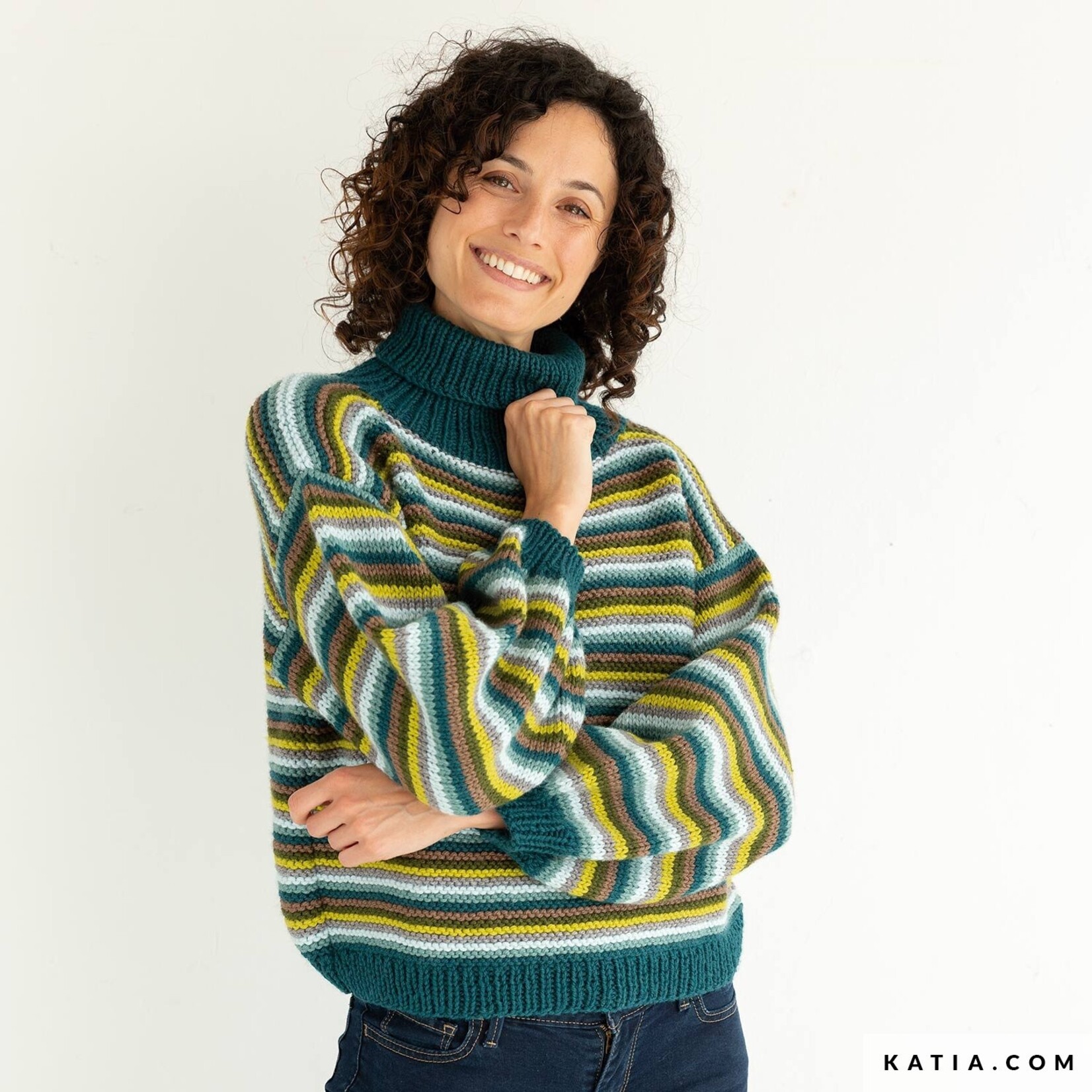 Katia Breipatroon Trui in Merino Aran