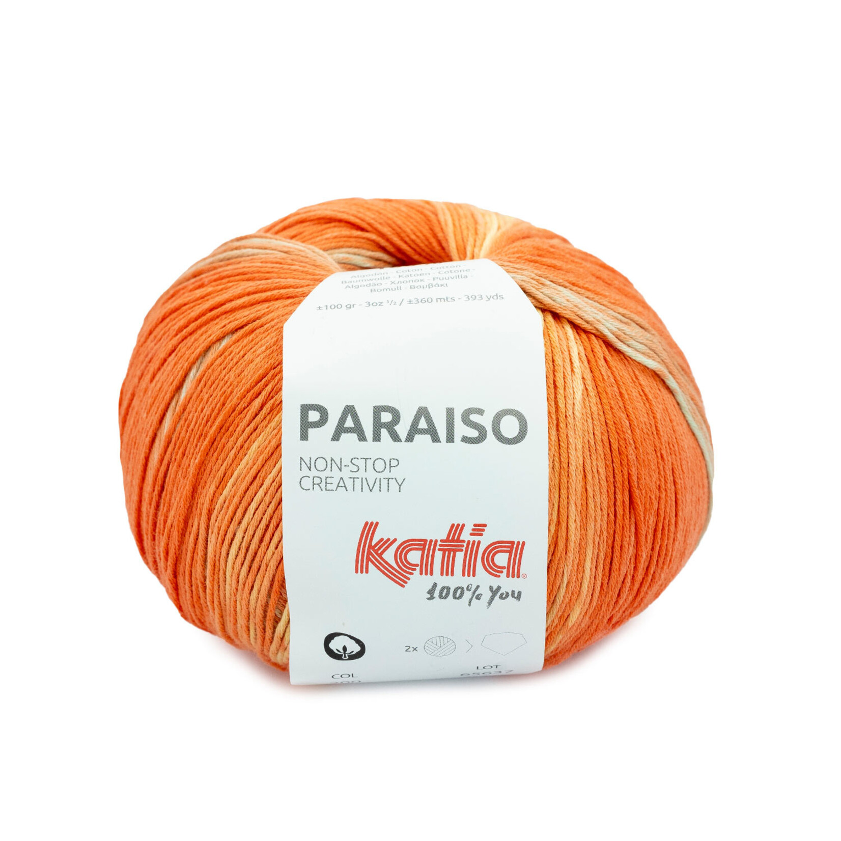 Katia Paraiso 200 Zalm-Lichtblauw-Geel-Groen
