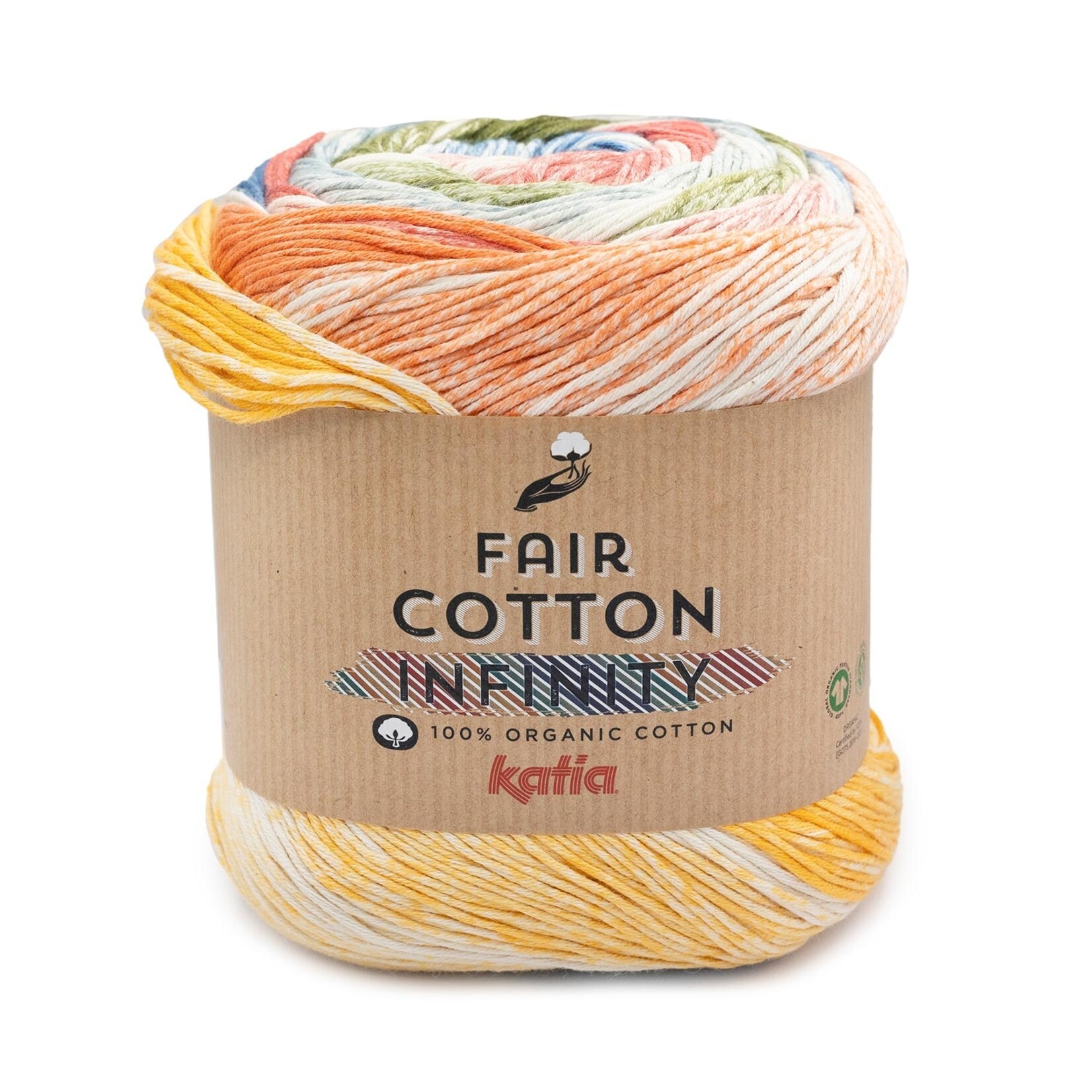 Katia Fair Cotton Infinity 103 Blauw-Rood-Geel-Groen