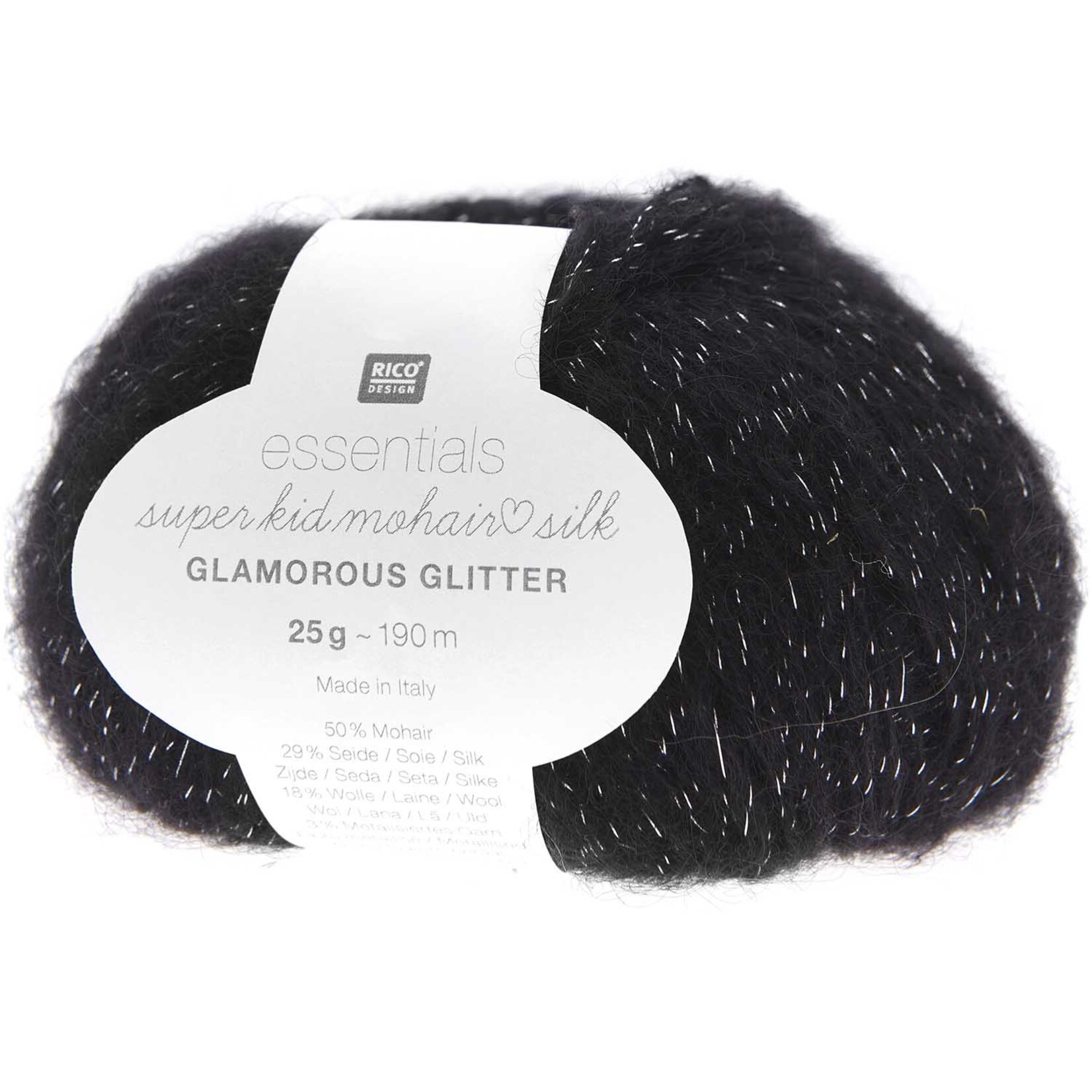 Rico Super Kid Mohair Loves Silk Glamorous Glitter 6 Zwart