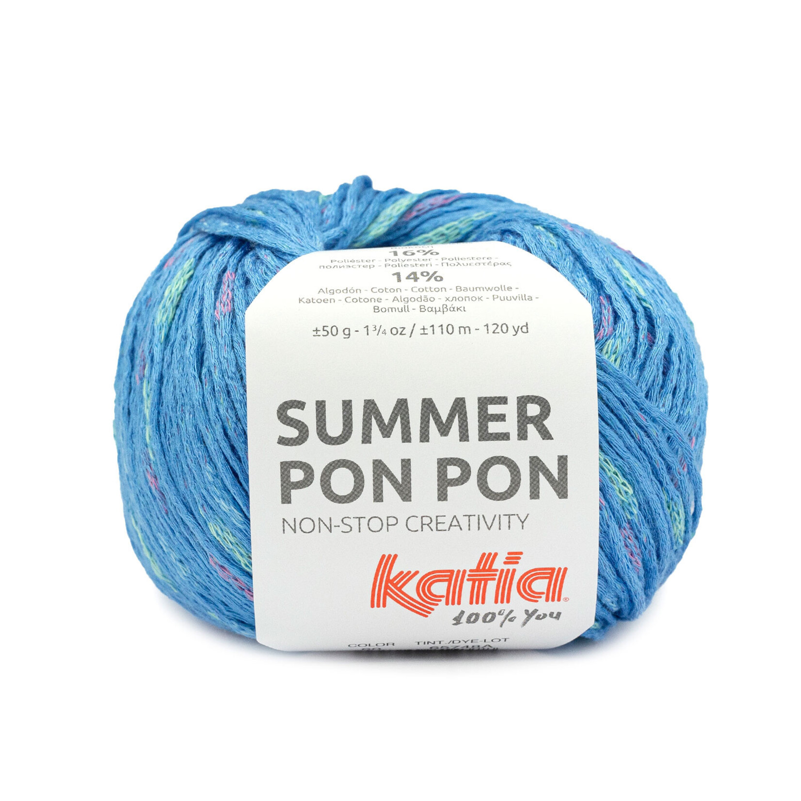 Katia Summer Pon Pon 60 Blauw-Roze-Mint