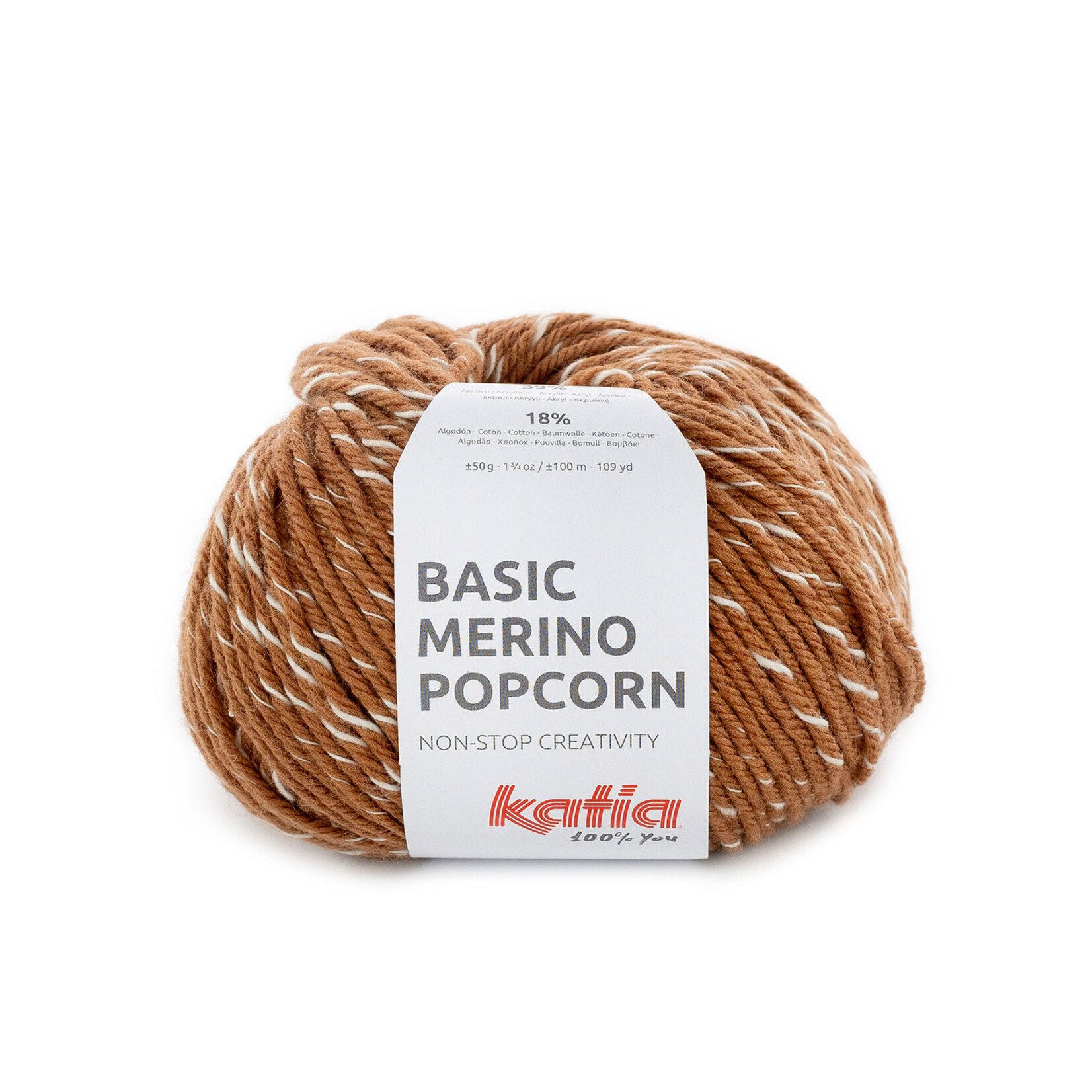 Katia Basic Merino Popcorn 106 Koper-Wit