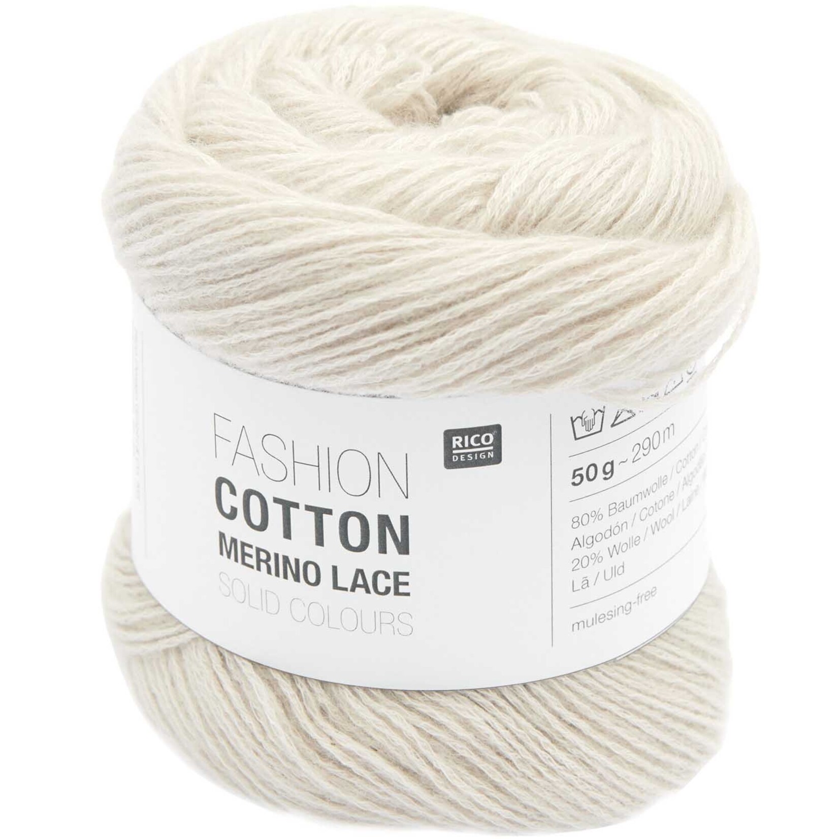Rico Cotton Merino Lace Solid Colours 2 Ecru