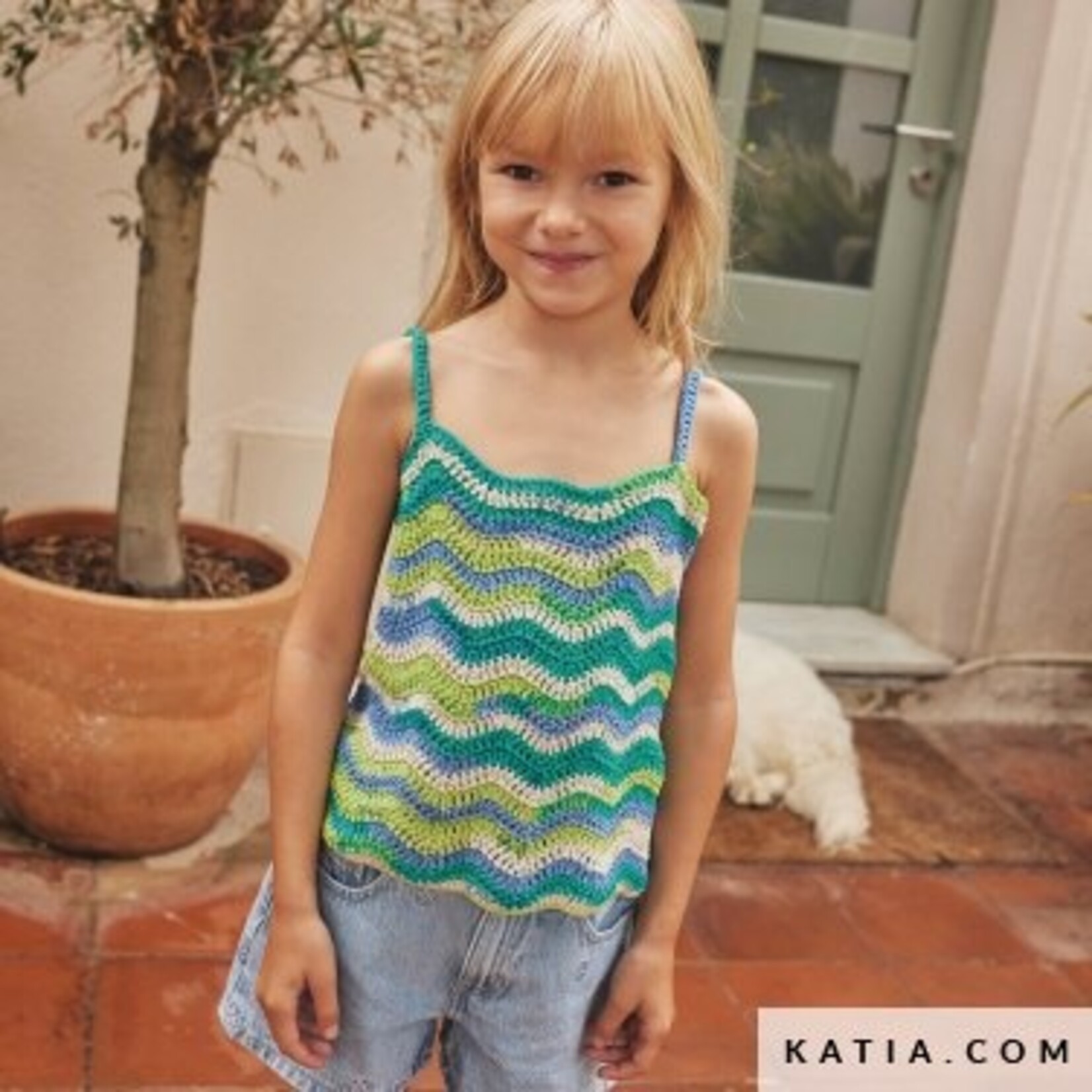 Katia Le Bambou 100 Pastelgeel-Lichtoranje-Pastelblauw-Lichtgroen