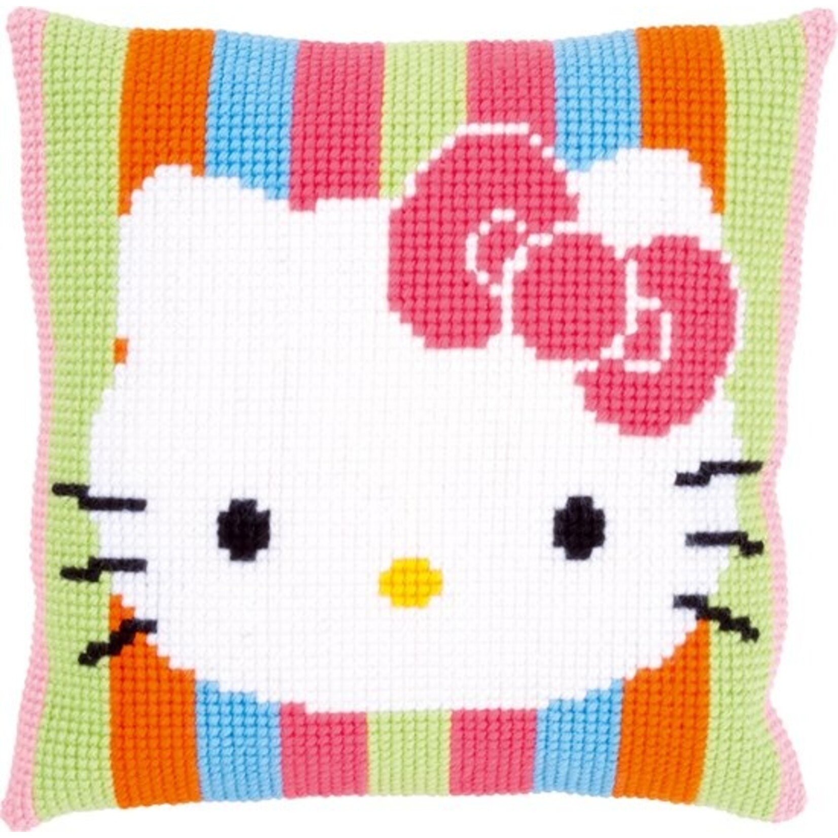 Vervaco Borduurkussen Hello Kitty Gestreept