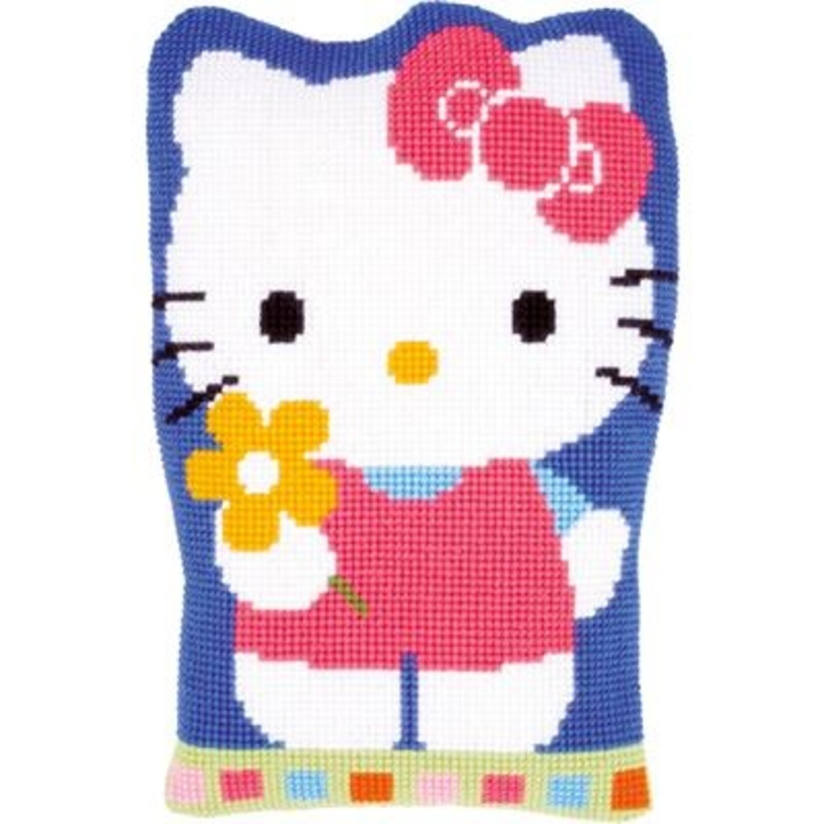 Vervaco Shaped Borduurkussen Hello Kitty Bloem