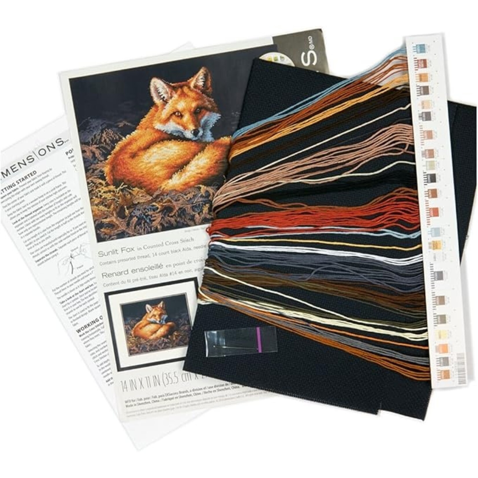 Dimensions Borduurpakket met telpatroon : Vos in de avondzon