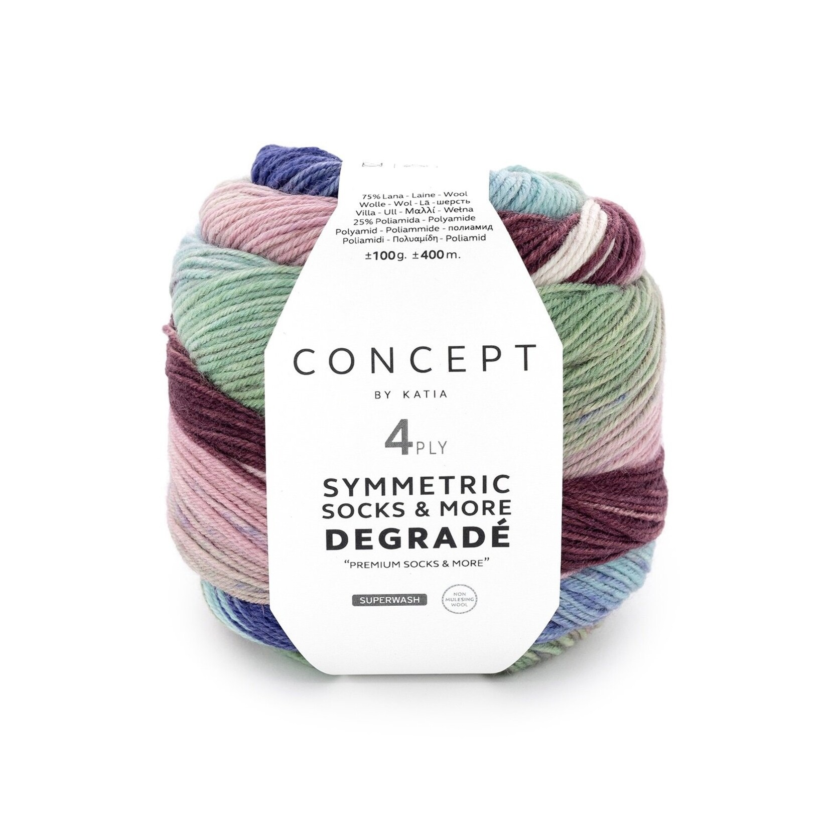 Katia Degradé Symmetric Socks 82 - Roze-Mint-Blauw