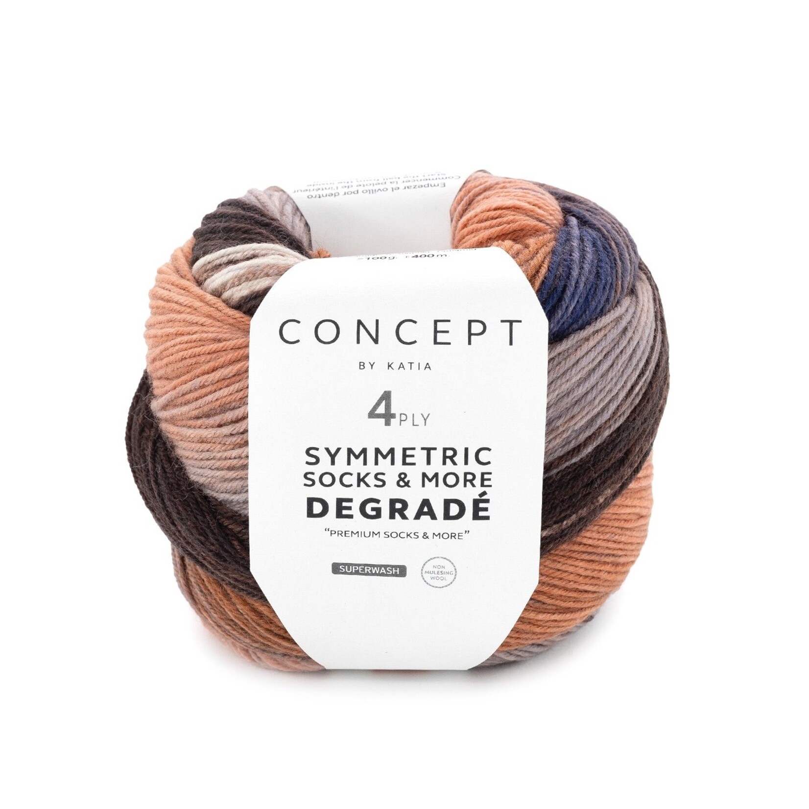 Katia Degradé Symmetric Socks 84 - Bruin-Oranje-Blauw